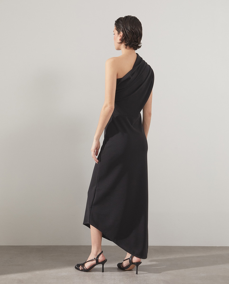 Vestido assimétrico Preto-6