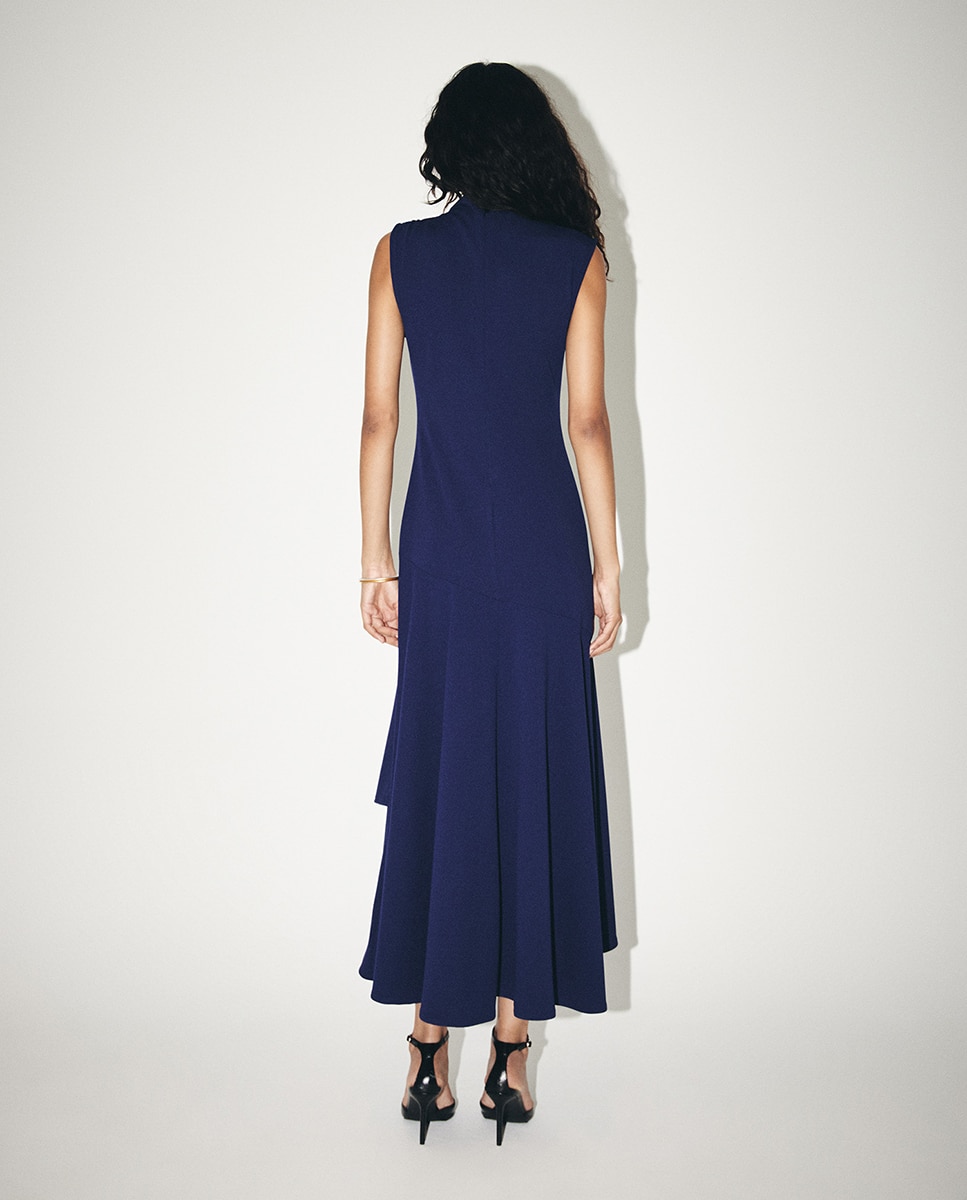 Vestido com Saia e Folhos 400 Azul-6
