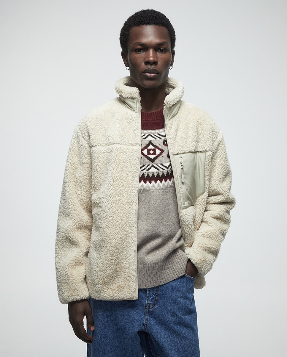 Sweatshirt Sherpa - Bege Bege-2