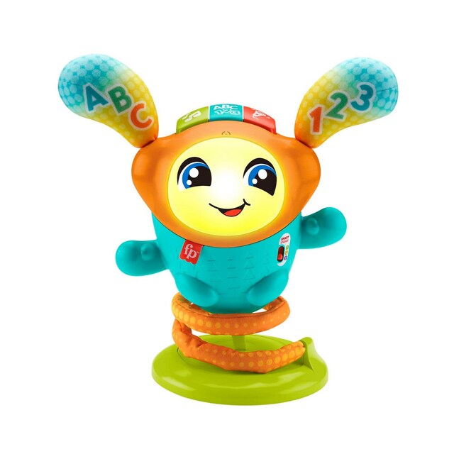 Fisher-Price Boti Robotito Saltarín, juguete electrónico para aprender letras y números