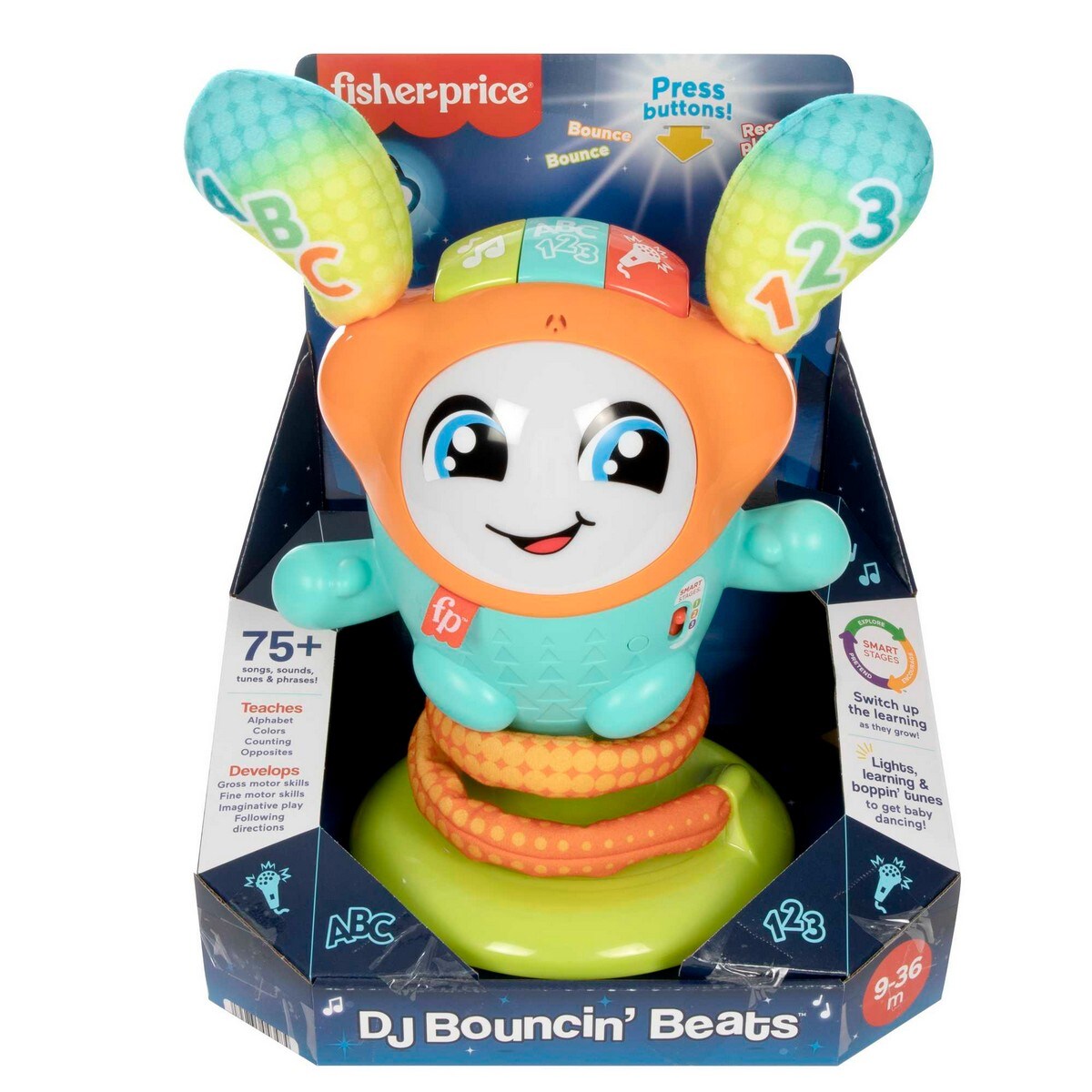 Fisher-Price Boti Robotito Saltarín, juguete electrónico para aprender letras y números 3