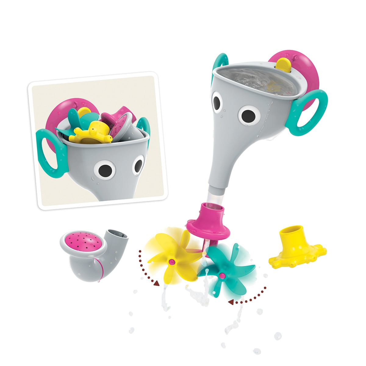 Juguete de baño Funelefun llena y rocía gris Yookidoo 3