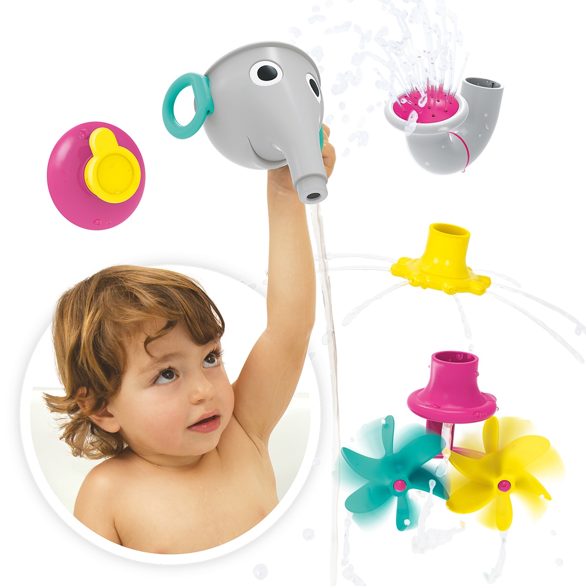 Juguete de baño Funelefun llena y rocía gris Yookidoo 5