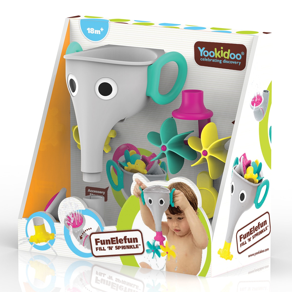 Juguete de baño Funelefun llena y rocía gris Yookidoo 6