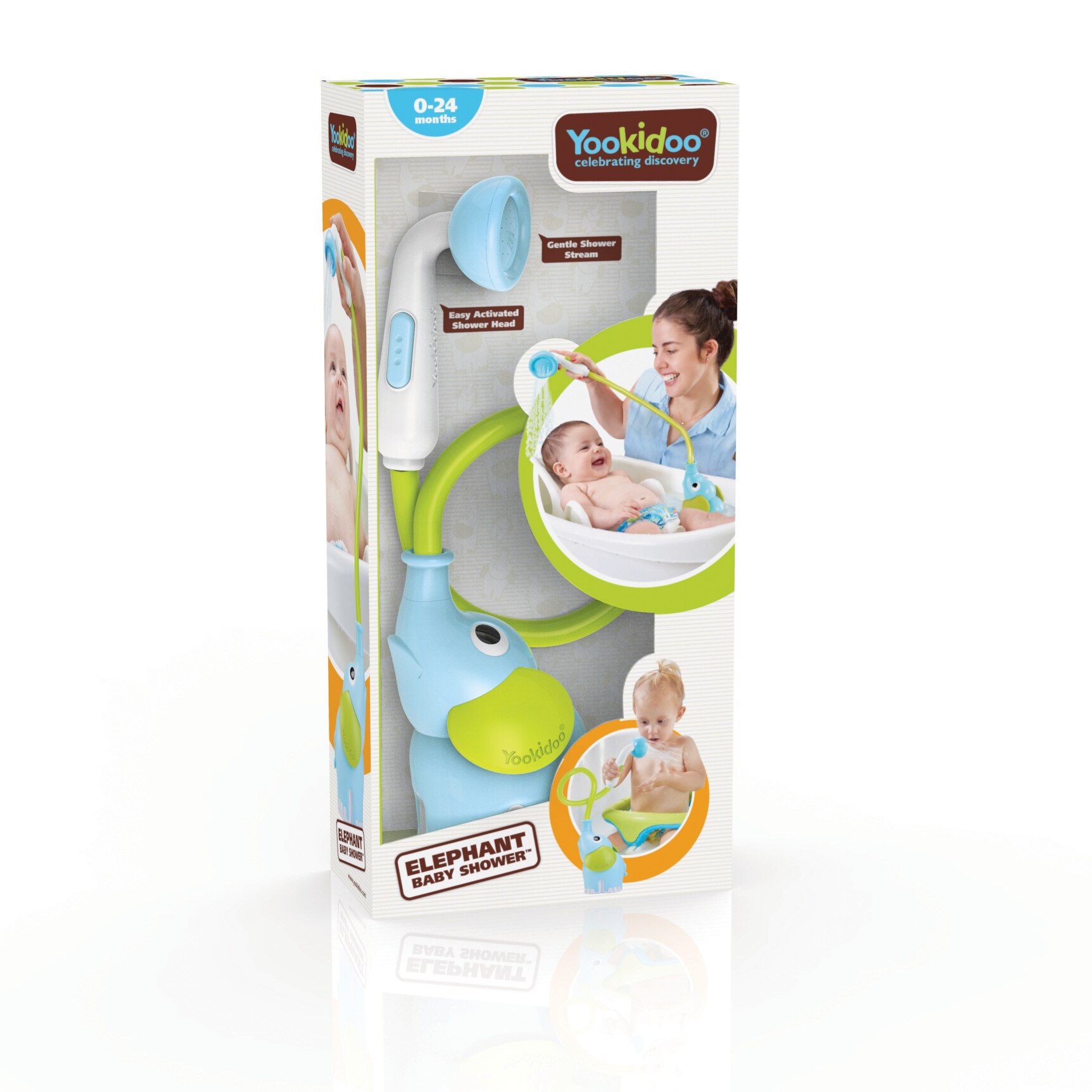 Juguete de baño Ducha Bañera Elefante Azul Yookidoo 4