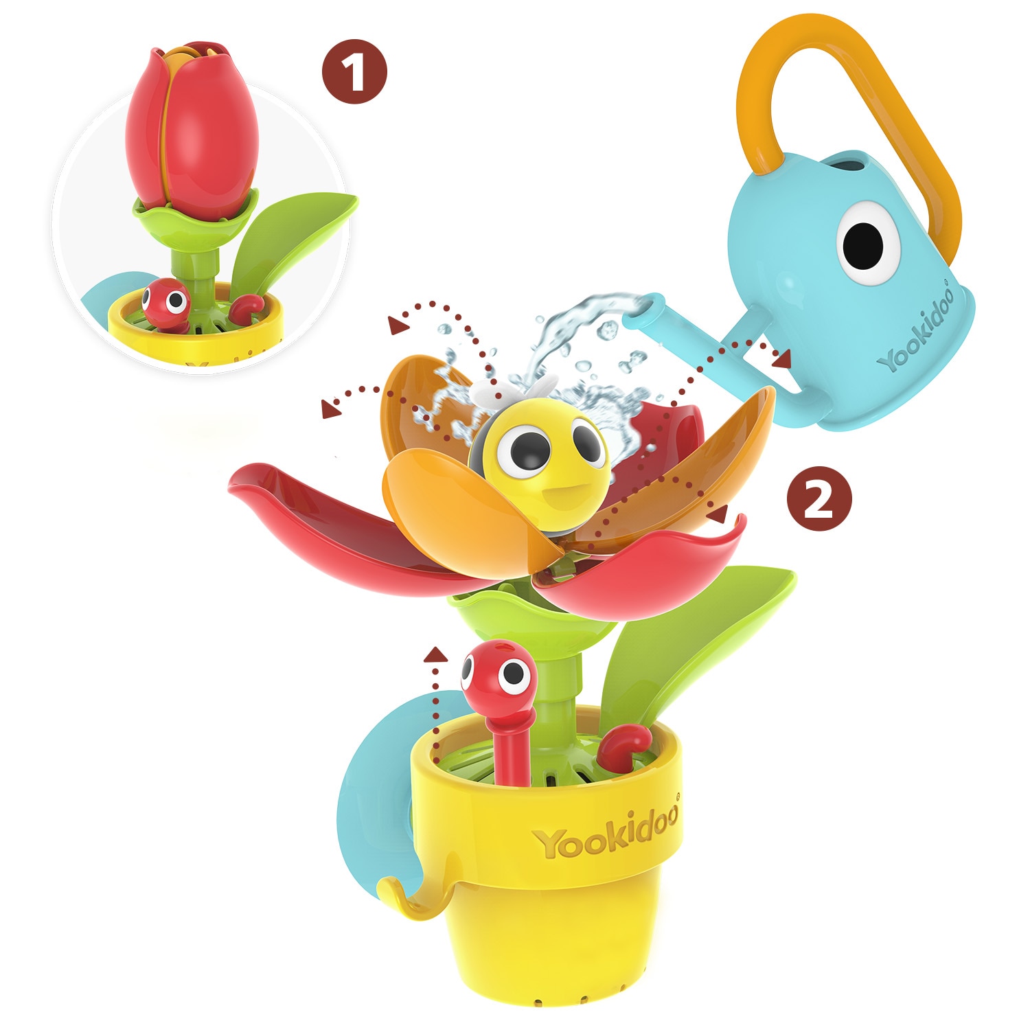 Juguete de baño Cucu Abeja Y Flor Yookidoo 2
