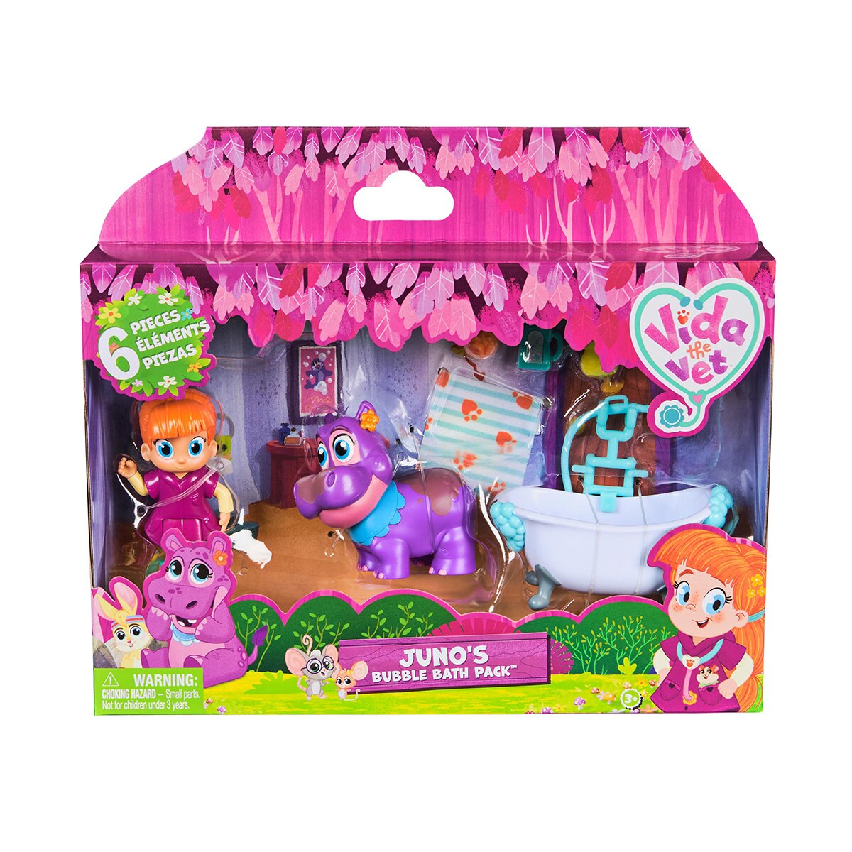 Pack de baño de burbujas de Juno con Vida Juno cambia de color, con accesorios médicos Vid The Vet Spin Master 2