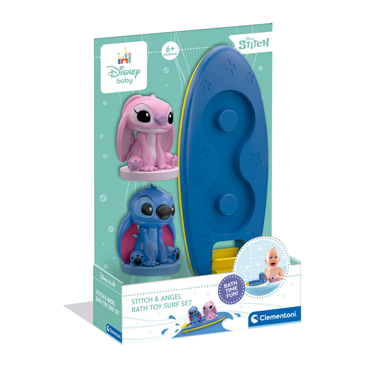 Juguete infantil Bath Toy Stitch&Angel Surf Disney Clementoni 2
