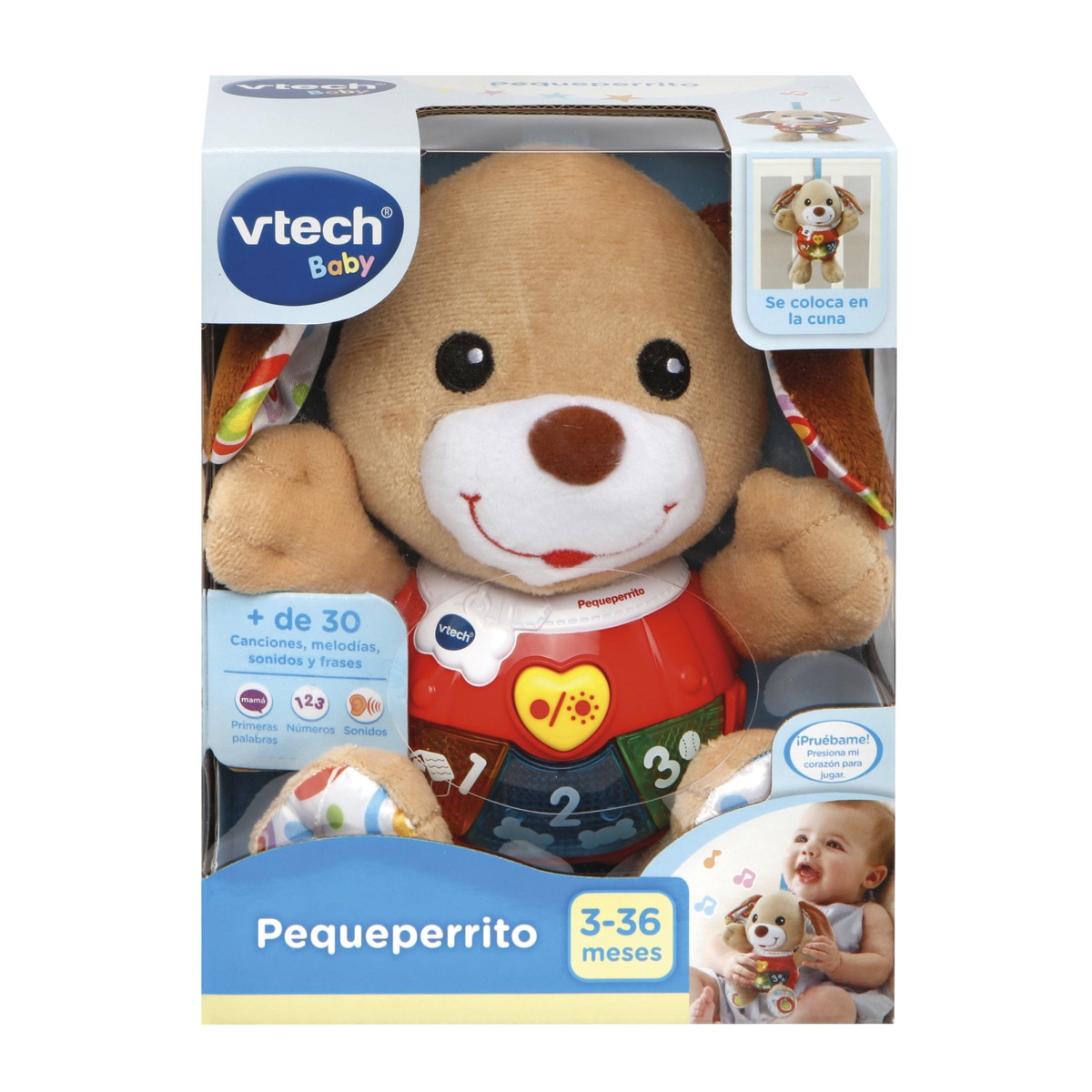 Imagen 0 de Peluche interactivo Pequeperrito, con canciones, voces y actividades que estimulan al bebé VTech Baby