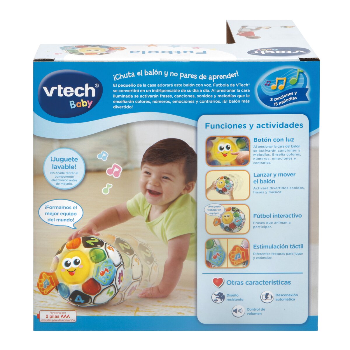 Pelota de fútbol blanda de estimulación sensorial interactiva Futbola VTech Baby 3
