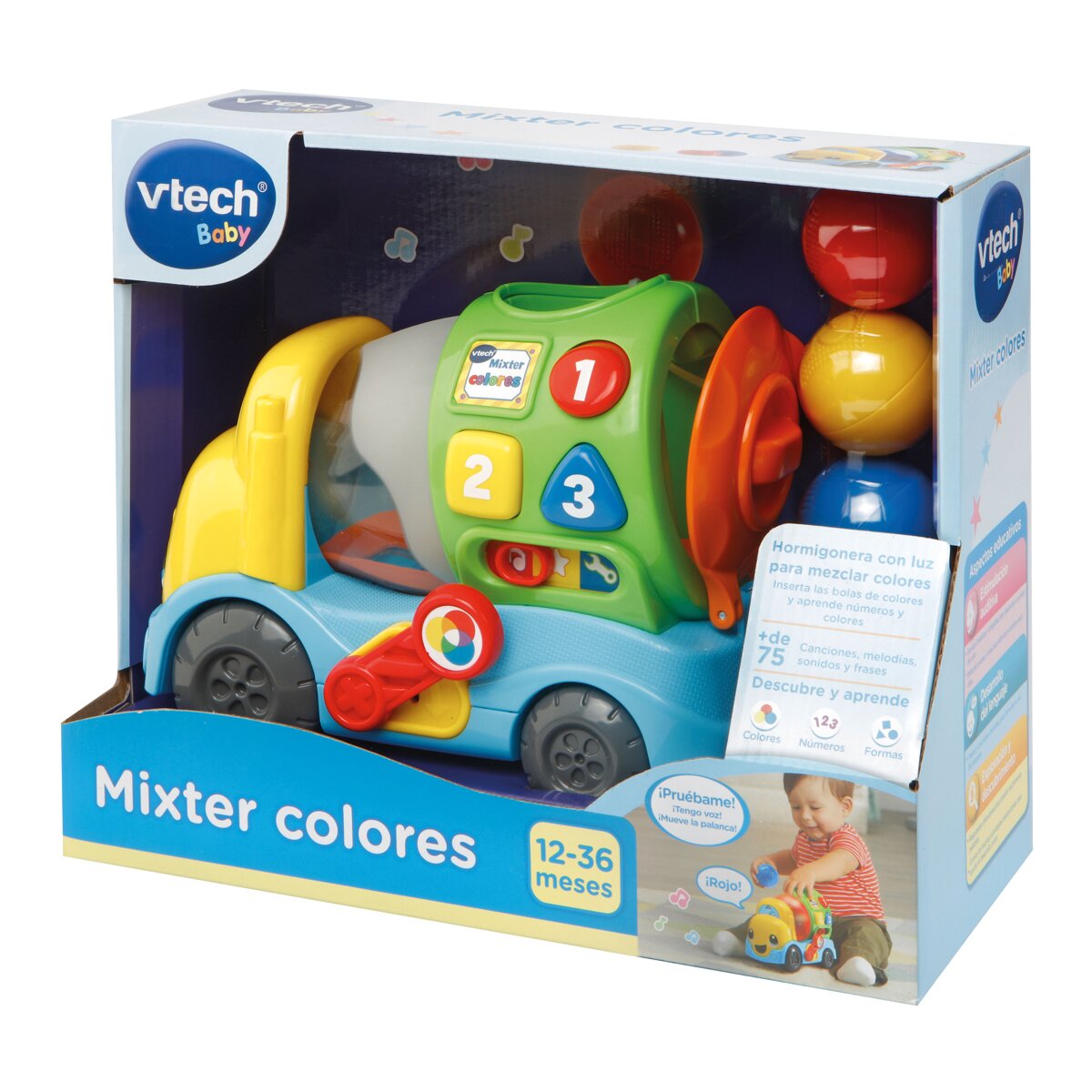 Camión hormigonera de juguete educativo Mixter colores VTech Baby 2