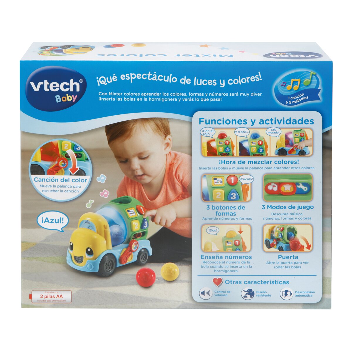Camión hormigonera de juguete educativo Mixter colores VTech Baby 3