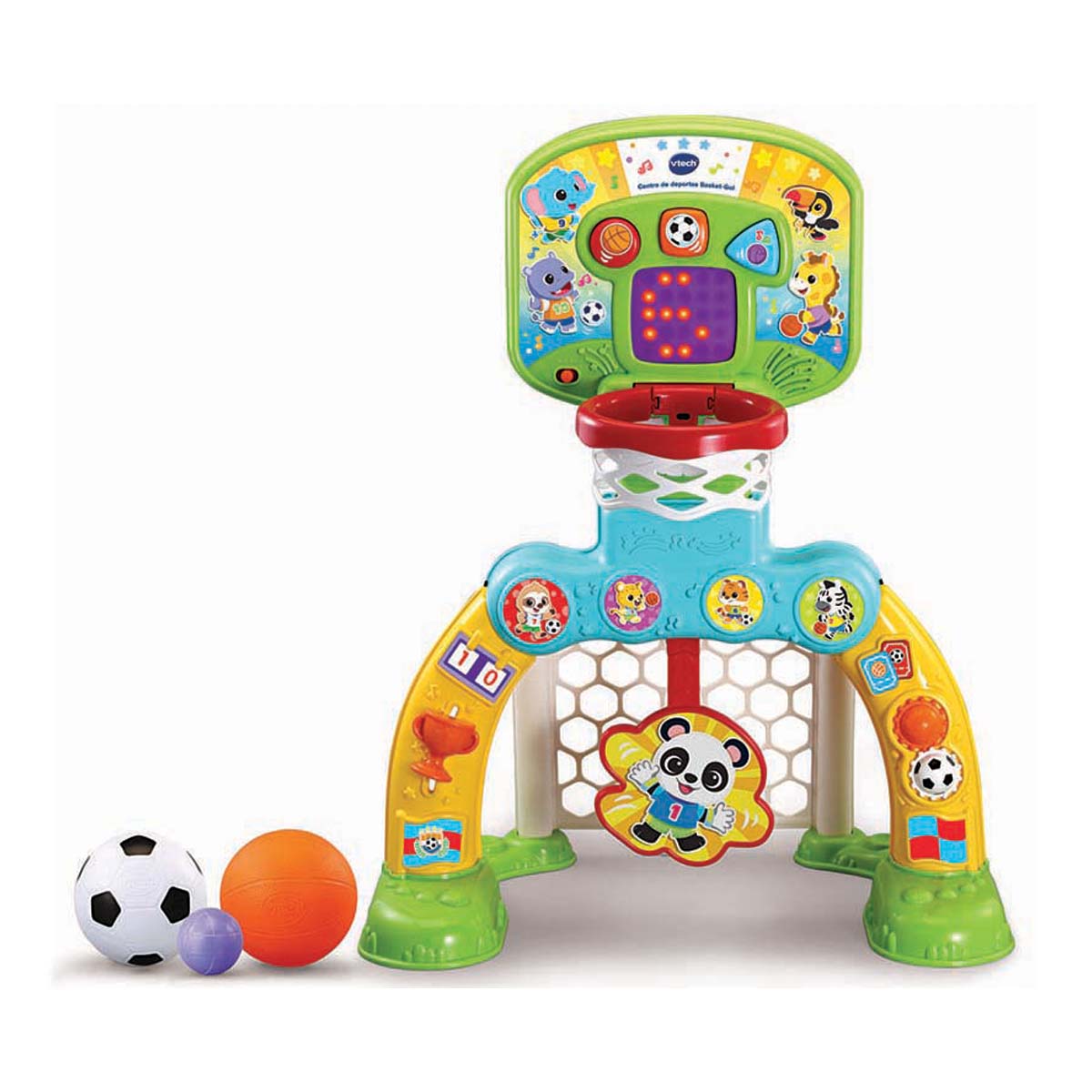 VTech – Centro de deportes Basket-Gol, Canasta-portería interactiva para niños VTech Baby.