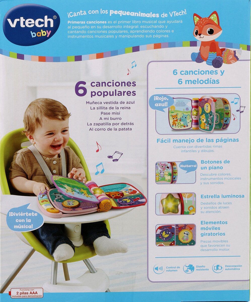 Primeras canciones Libro interactivo para bebés rosa VTech Baby