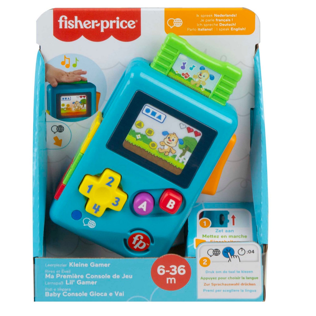 Fisher-Price Ríe y aprende Miniconsola retro de aprendizaje 3