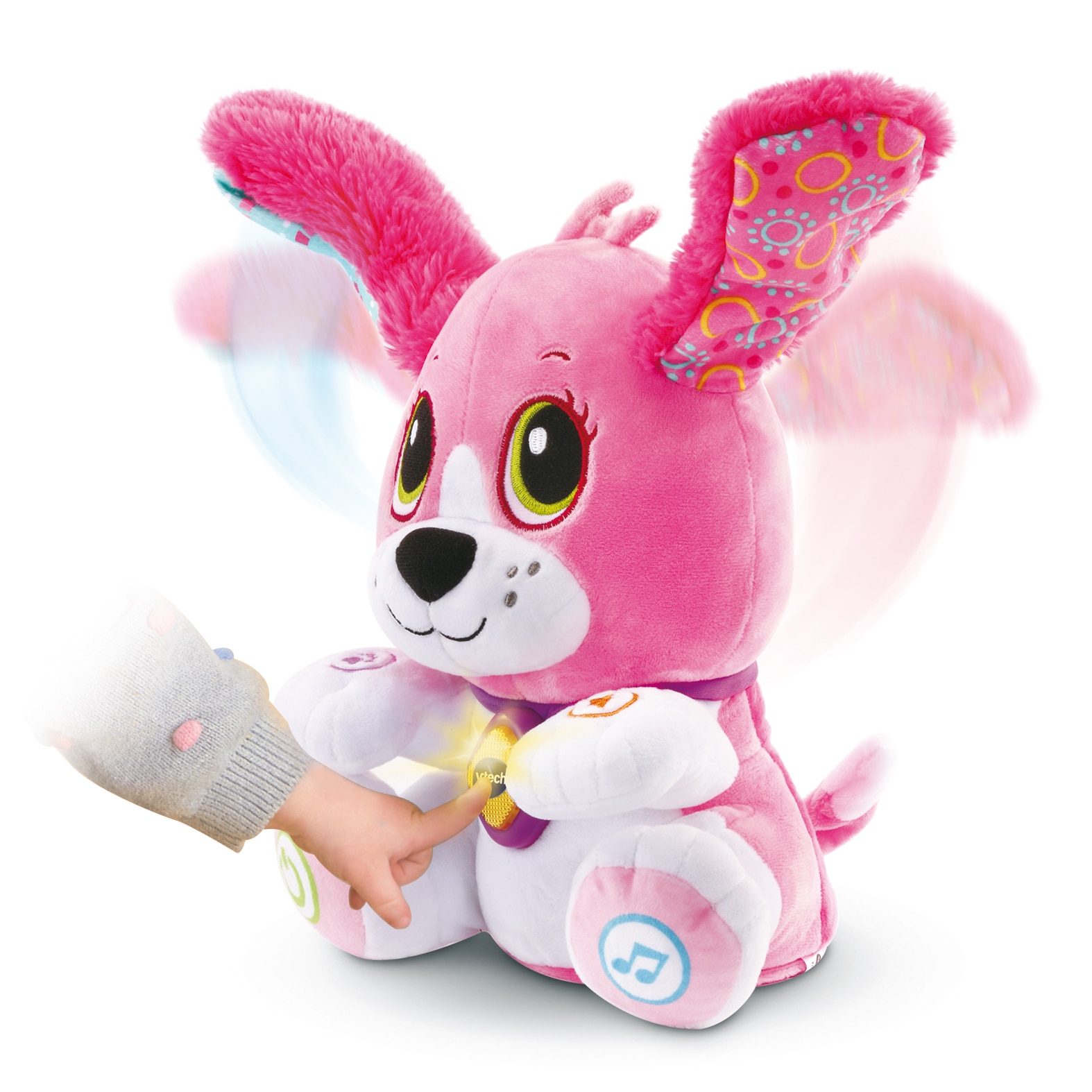 Sira la perrita interactiva color Rosa Peluche educativo que mueve las orejas y repite lo que dices VTech Baby 2