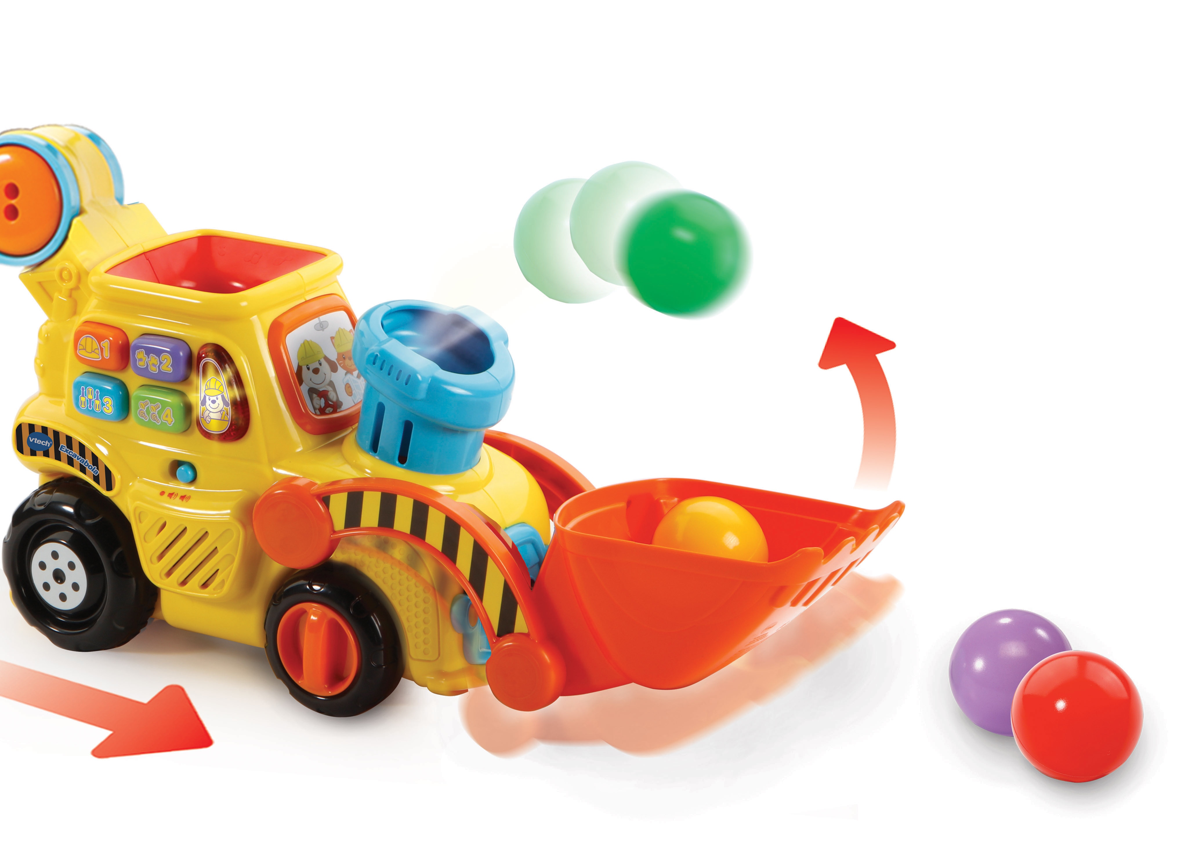 Juguete de arrastre interactivo Excavabola con bolas que enseña colores VTech Baby 3