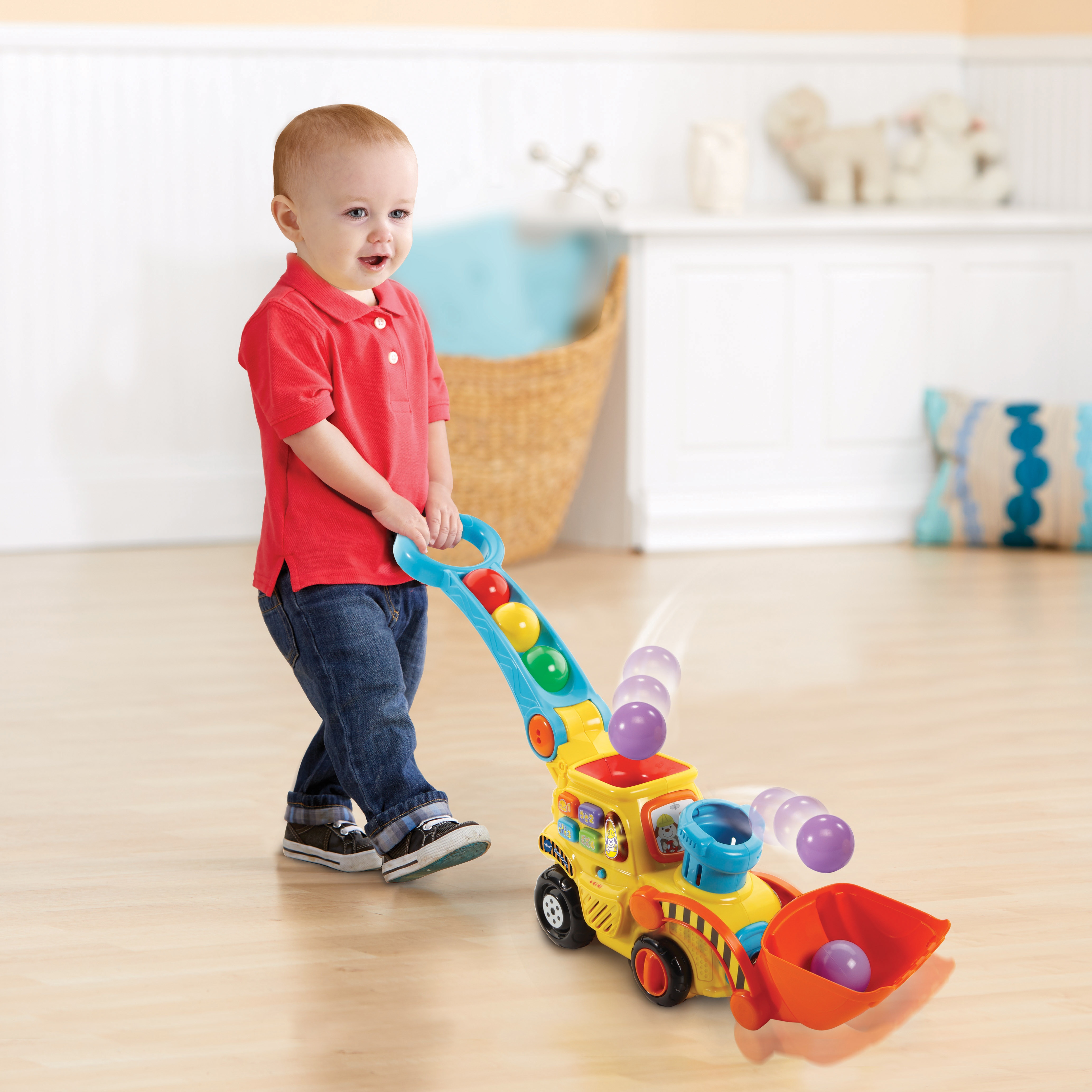 Juguete de arrastre interactivo Excavabola con bolas que enseña colores VTech Baby 6
