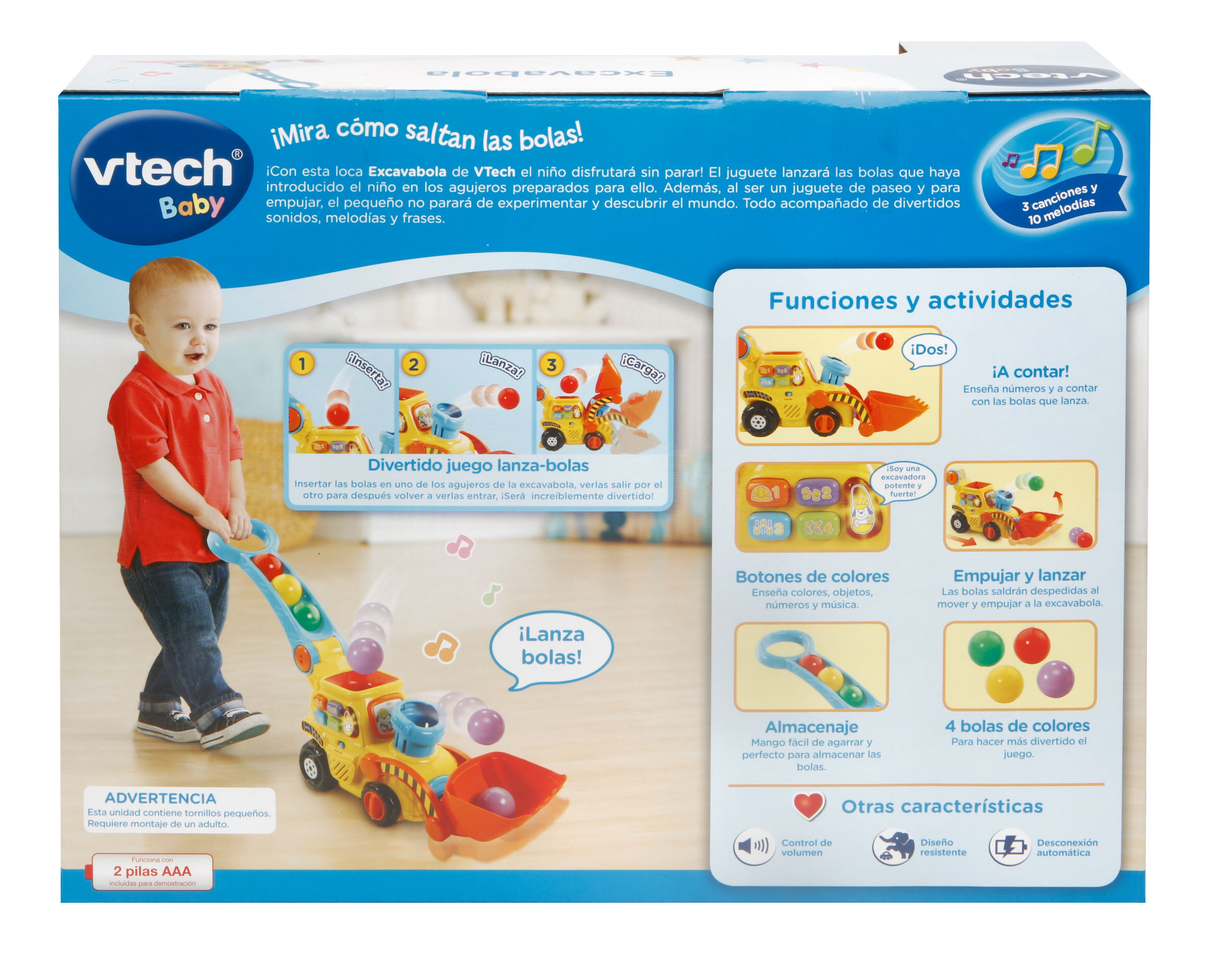 Juguete de arrastre interactivo Excavabola con bolas que enseña colores VTech Baby 7