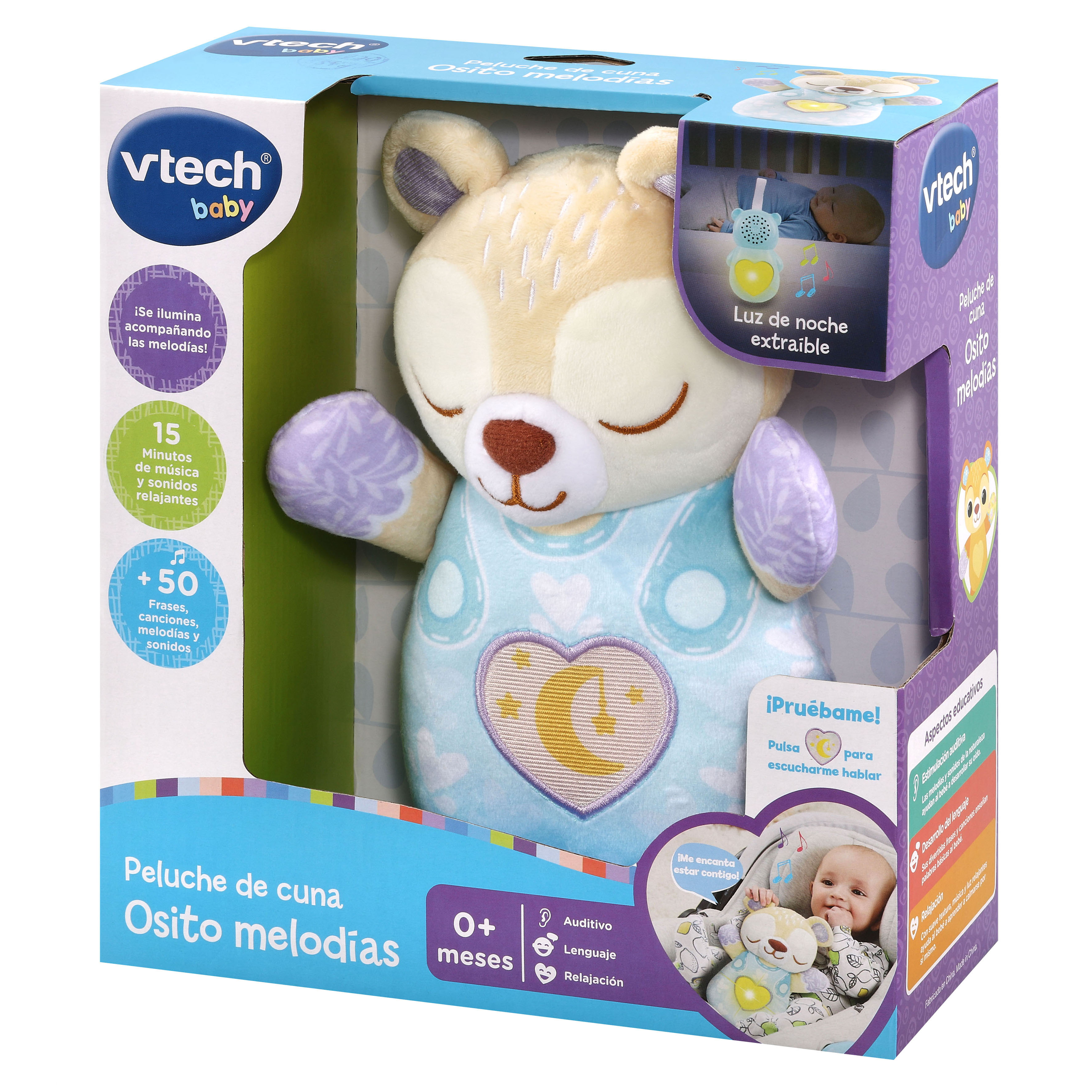 Juguete para bebés Peluche de cuna Osito melodías VTech Baby Azul-5