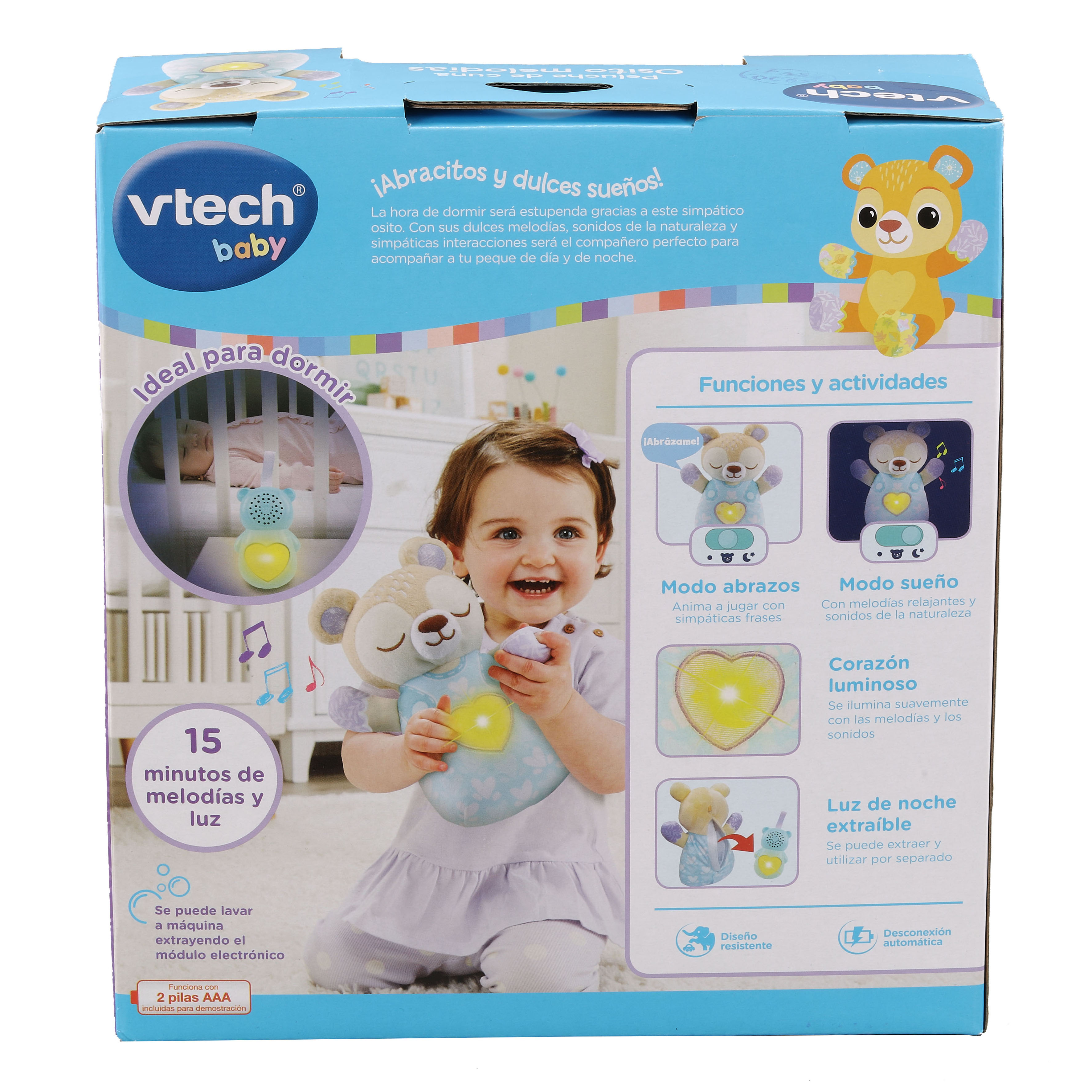 Juguete para bebés Peluche de cuna Osito melodías VTech Baby Azul-6