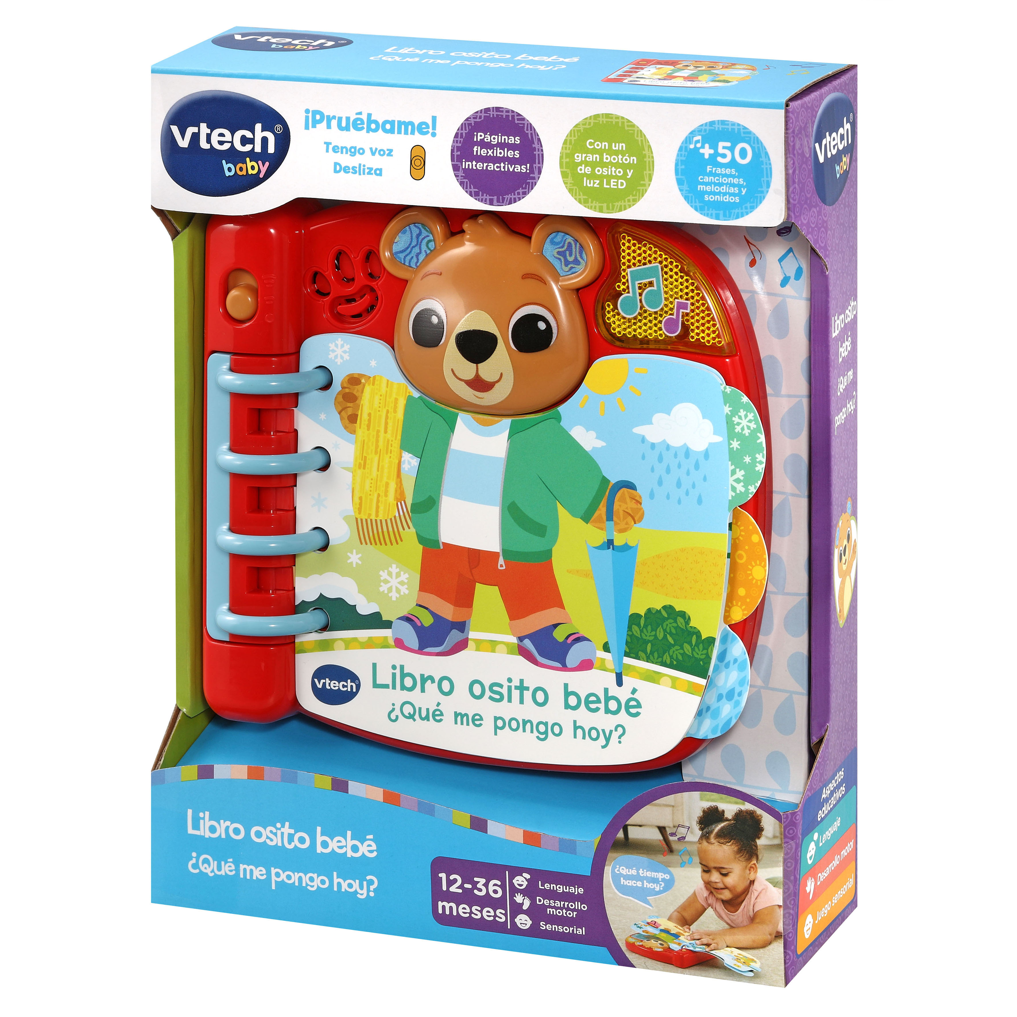 Juguete para bebés  Libro interactivo osito bebé ¿Qué me pongo hoy? VTech Baby 5