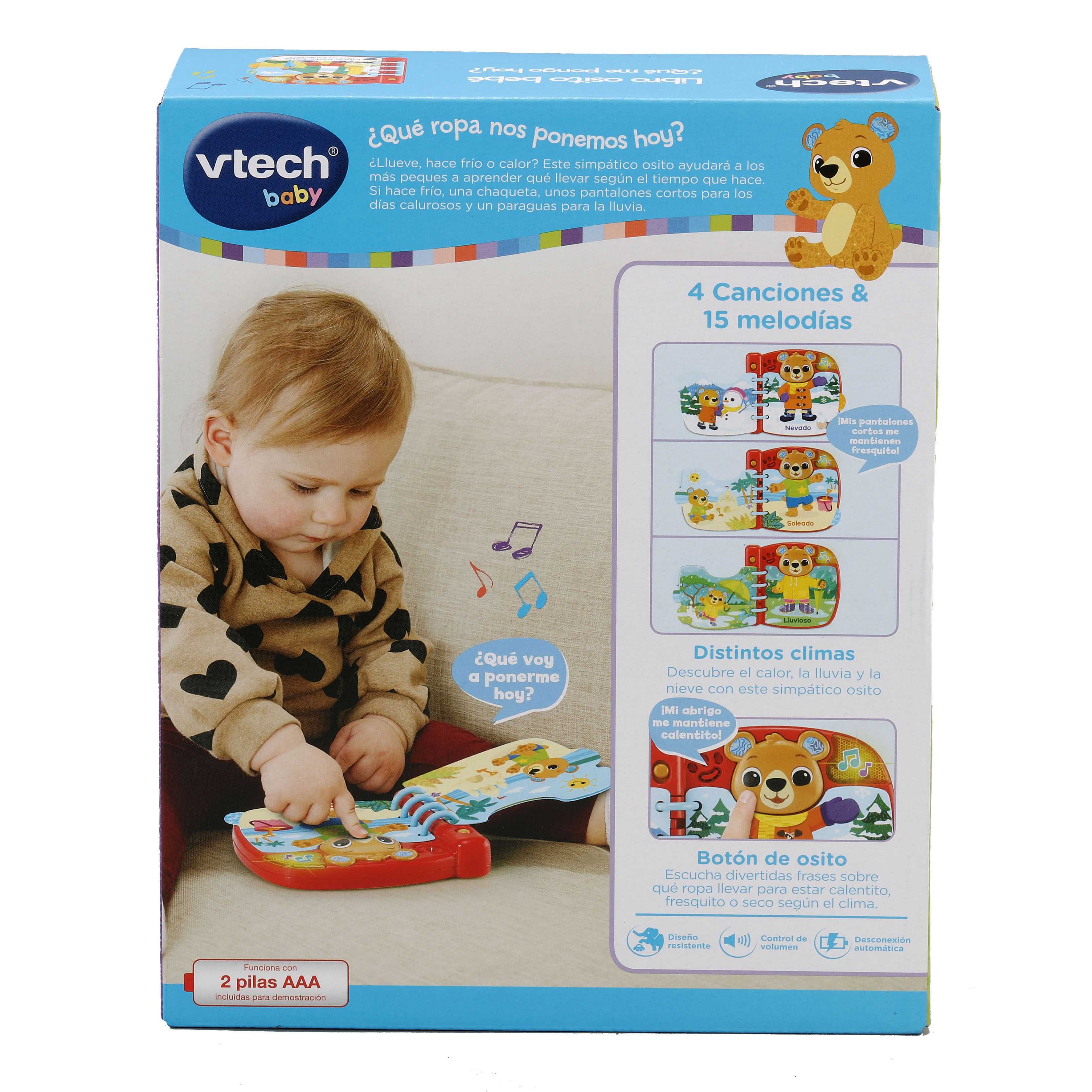 Juguete para bebés  Libro interactivo osito bebé ¿Qué me pongo hoy? VTech Baby 6