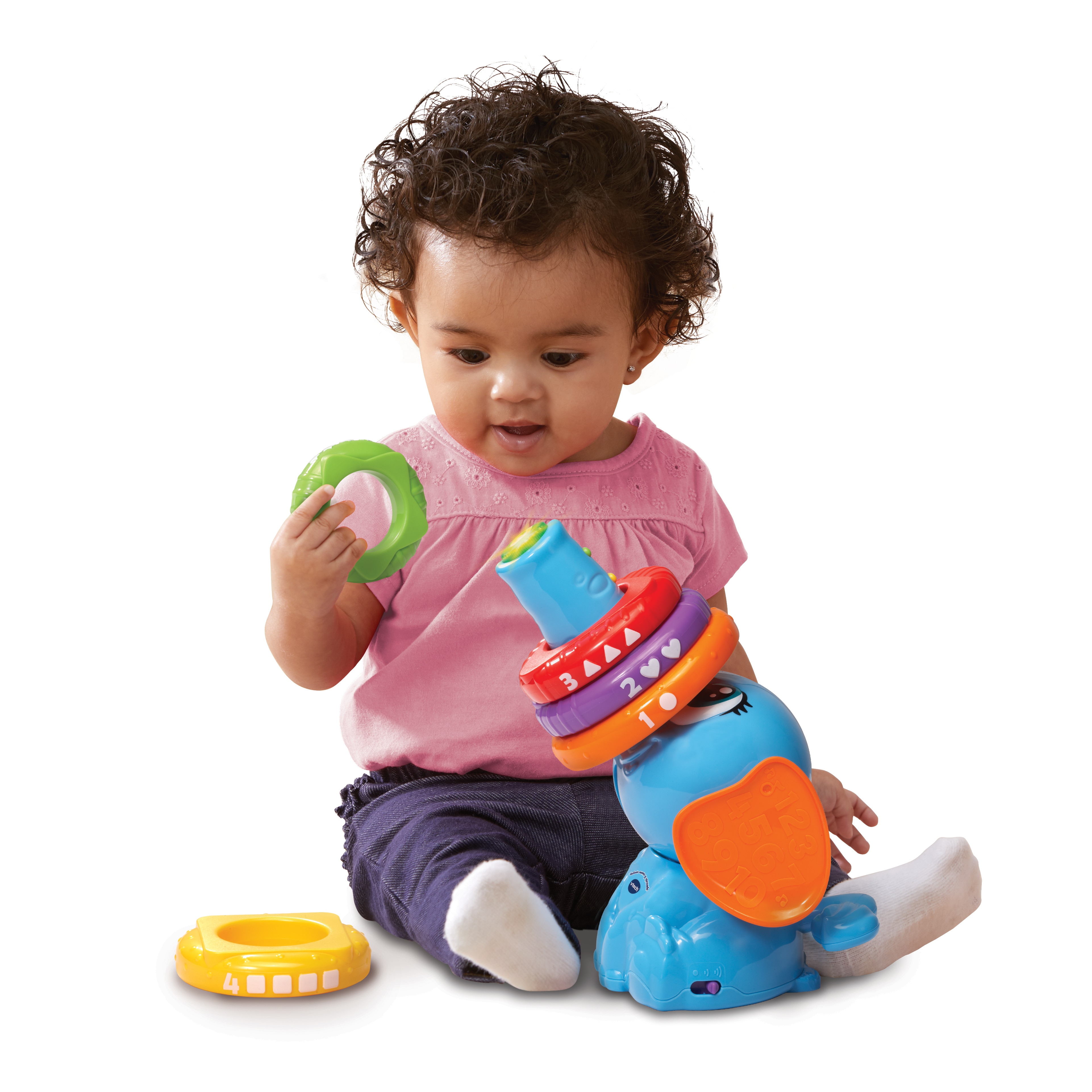 Juguetes para apilar y encajar Tito cuenta y aprende, Figura con apilables para bebés VTech Baby 2