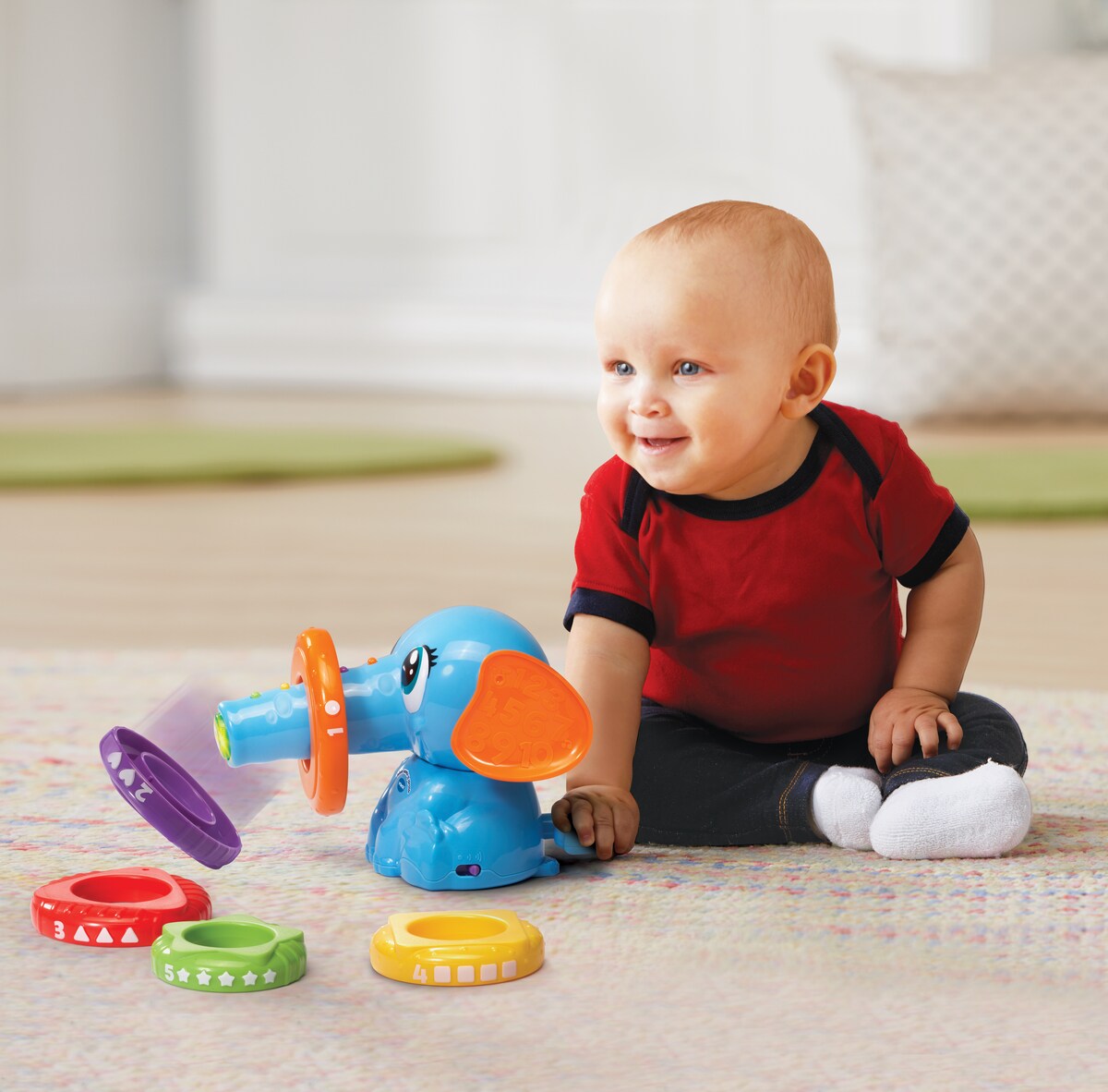 Juguetes para apilar y encajar Tito cuenta y aprende, Figura con apilables para bebés VTech Baby 3