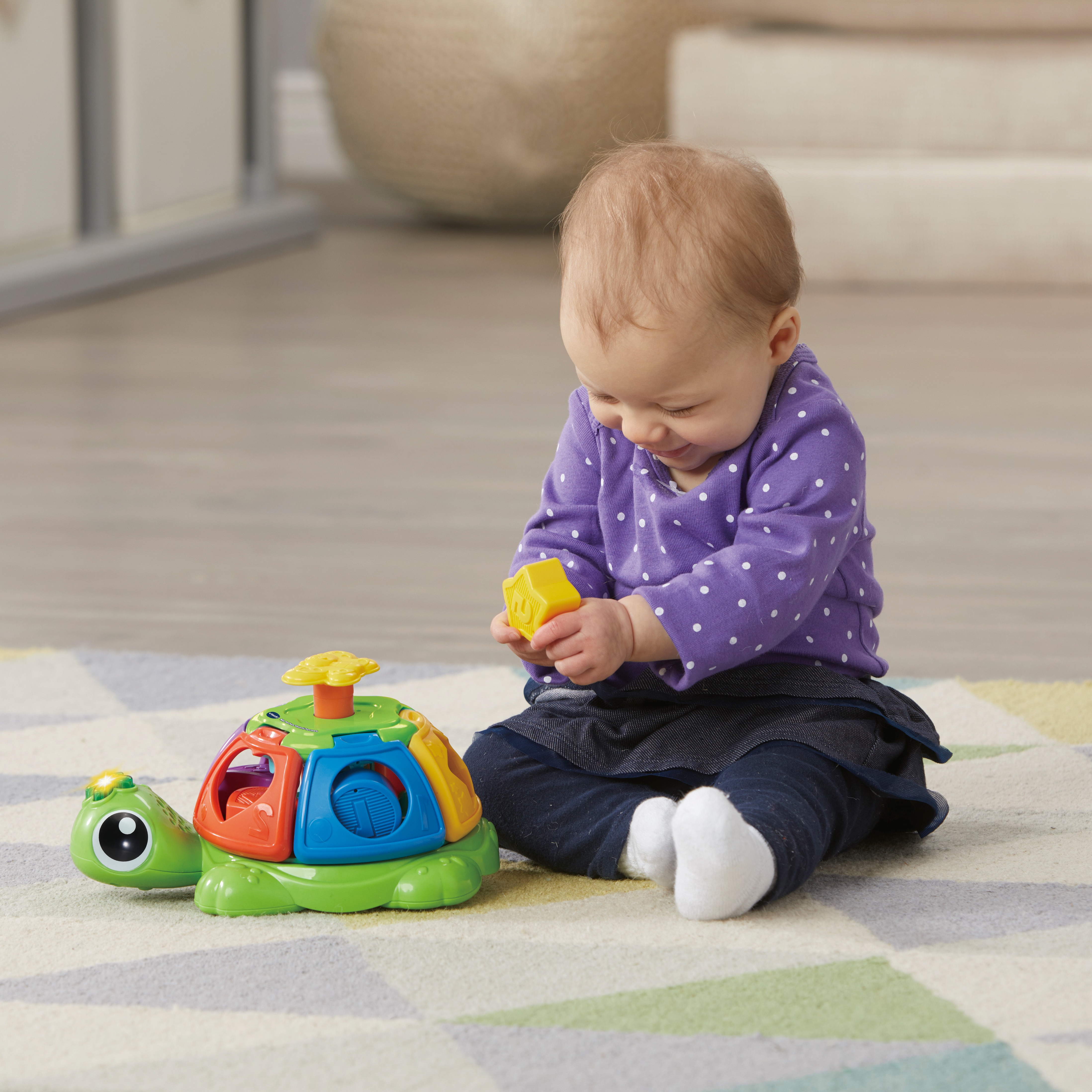 Juguetes para apilar y encajar Tortuga giros y sorpresas, Figura con encajables para bebés VTech Baby 3