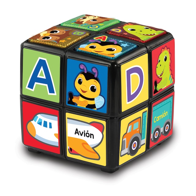 Juguete de actividades interactivo para bebés Cubo mágico Gira y aprende, Cubo de rubik infantil VTech Baby