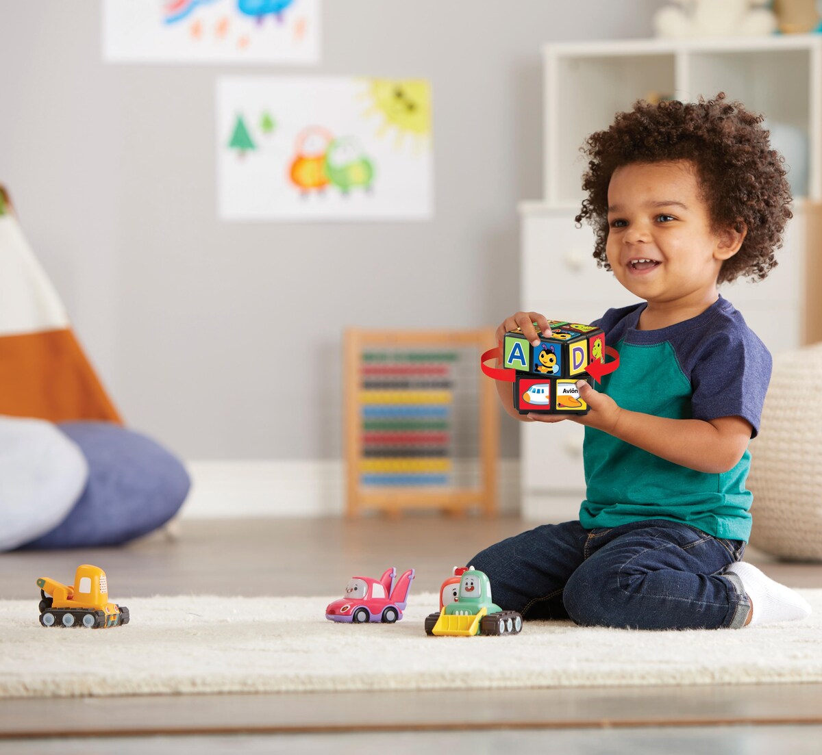 Juguete de actividades interactivo para bebés Cubo mágico Gira y