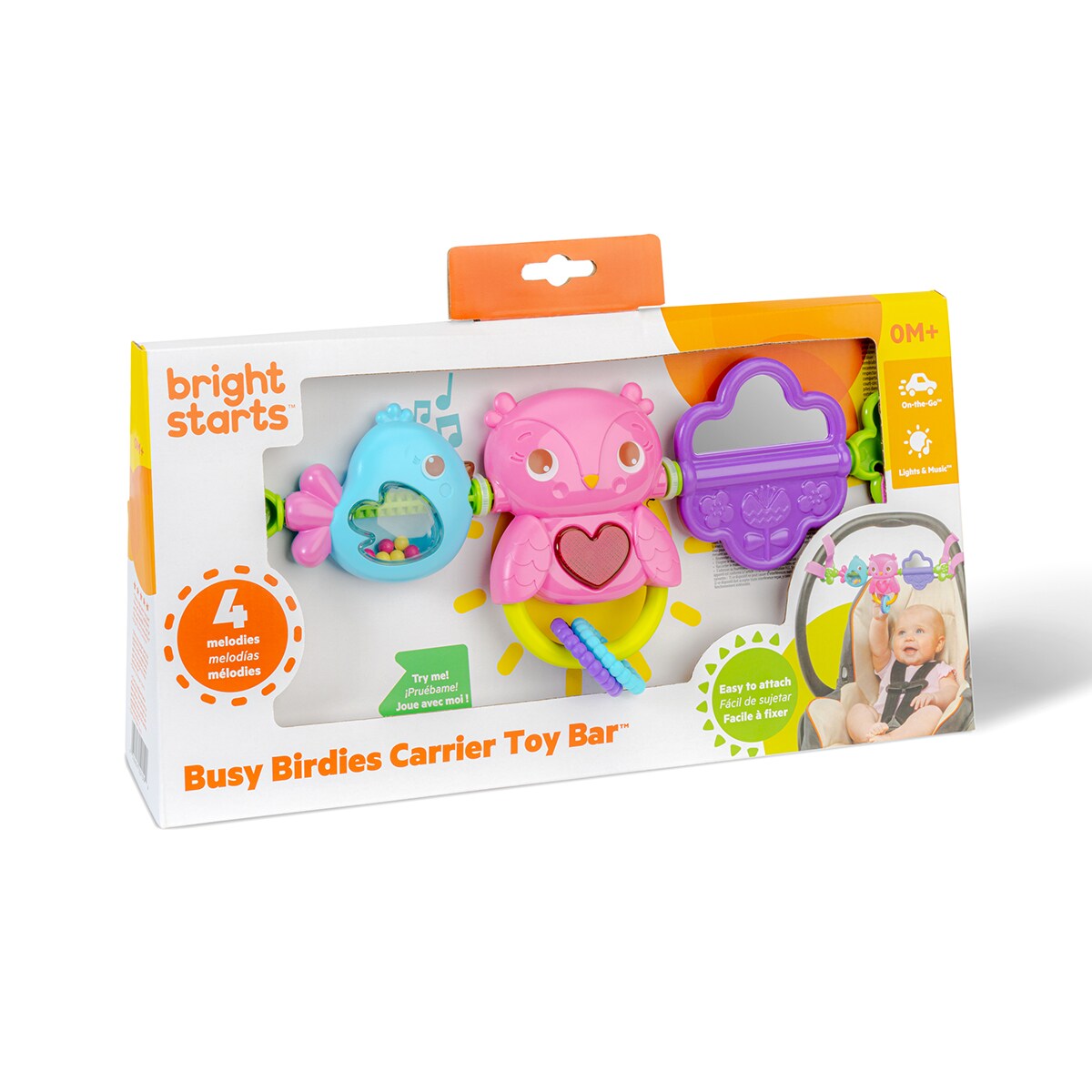 Soporte de juguetes portátil Busy Birdies Carrier Toy Bar Take