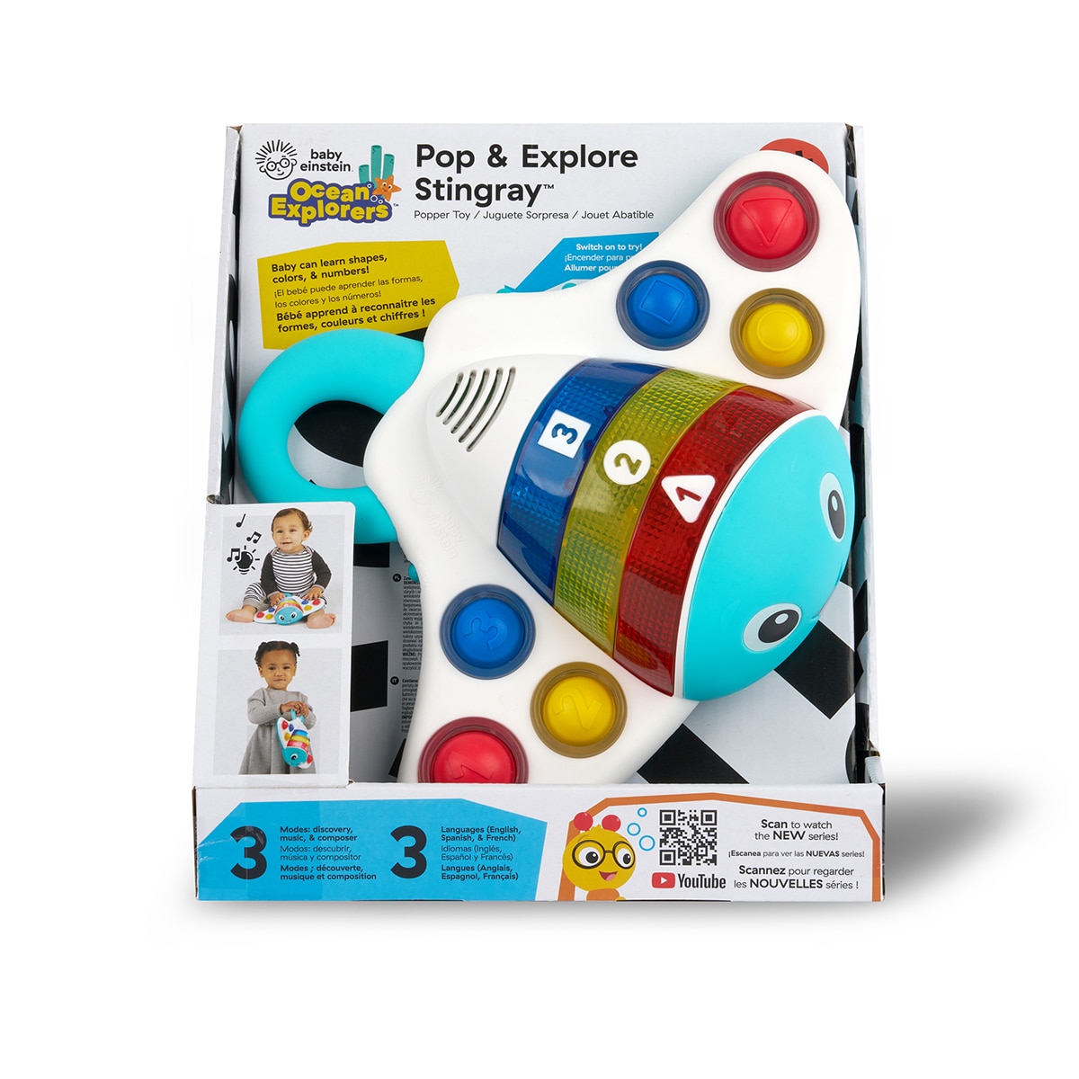 Juguete interactivo Pop & Explore Stingray  Baby Einstein 22