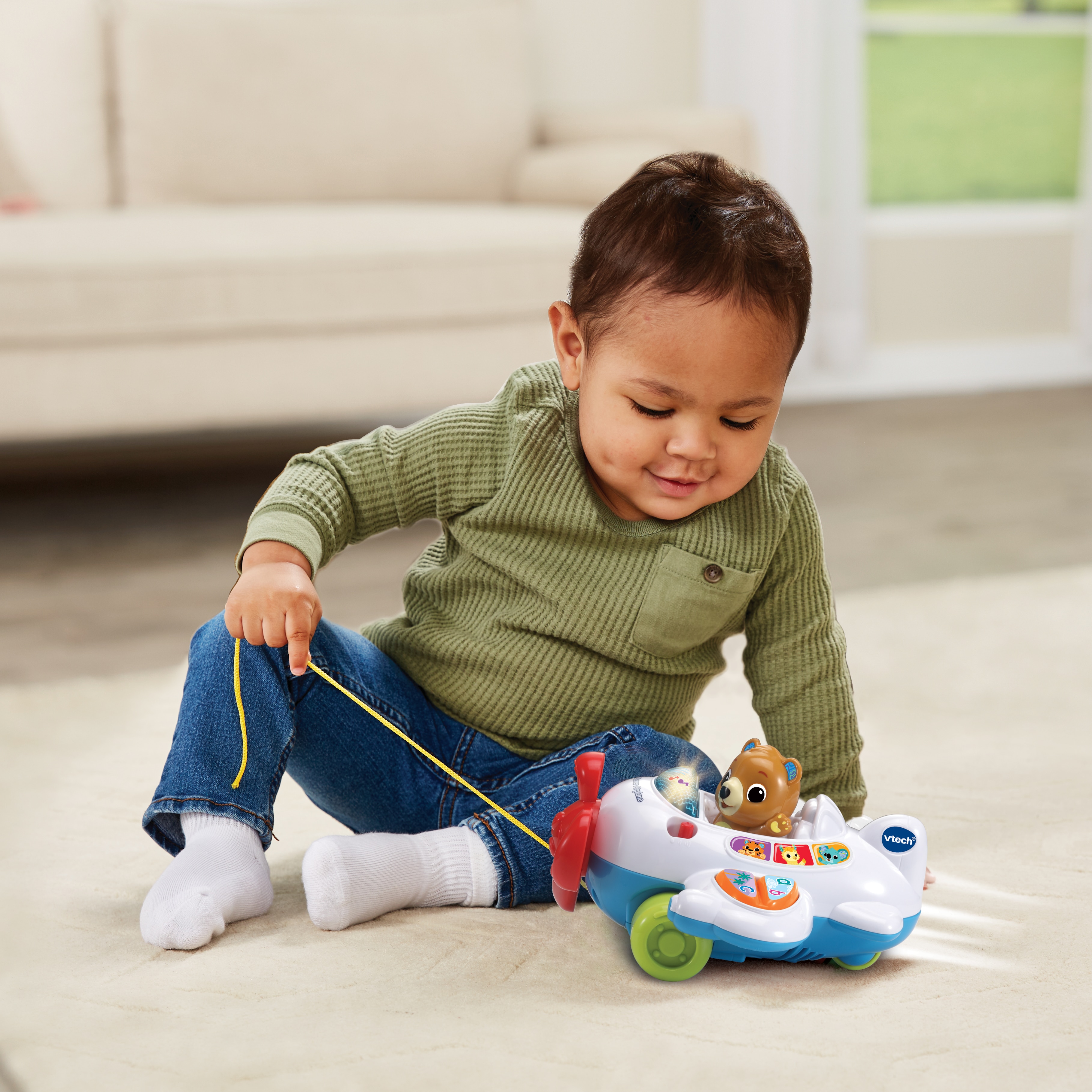 Juego interactivo Avión infantil de arrastre Lolo Piloto Vtech 6