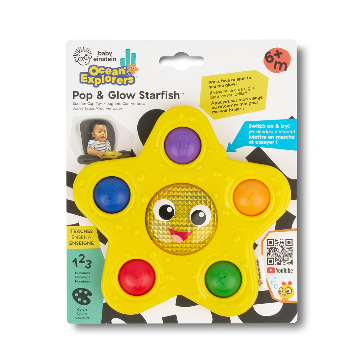 Juguete sensorial de actividades Pop & Glow Starfish Baby Einstein 11