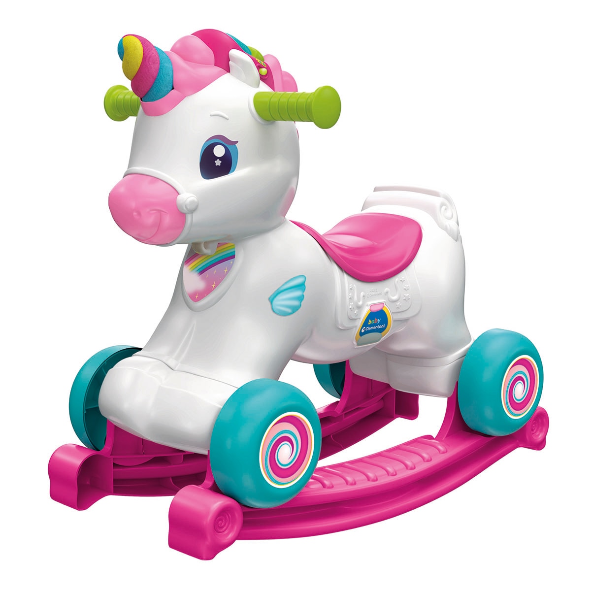 Clementoni - Correpasillos-Balancín el Caballito o Unicornio Clementoni