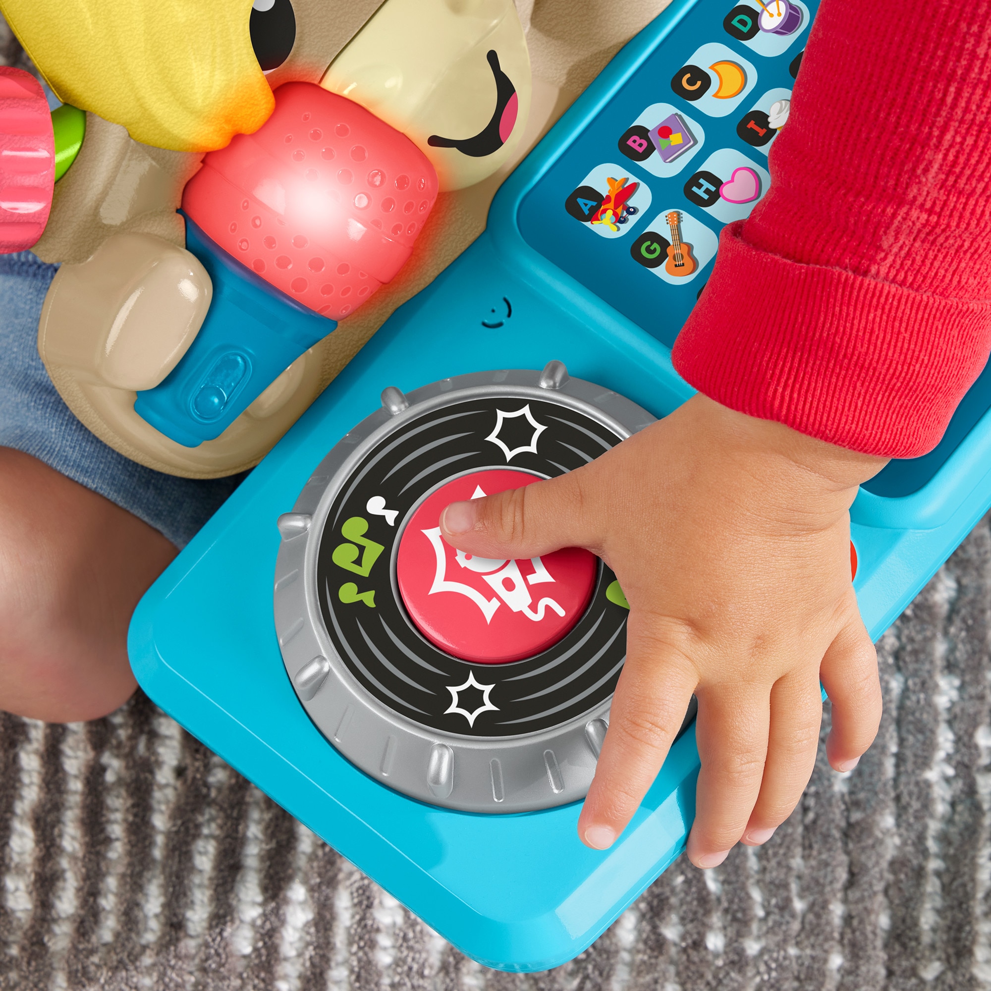 Juguete educativo Yak con mesa de mezclas de DJ Link Squad A to Z Yak Fisher-Price 4