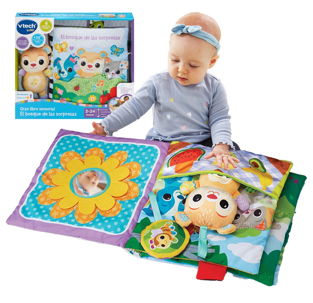 Libro tela,  Suave libro interactivo  infantil. Azul-2
