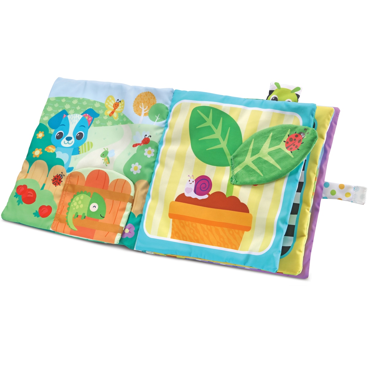 Libro tela, Suave libro interactivo infantil. Azul-4