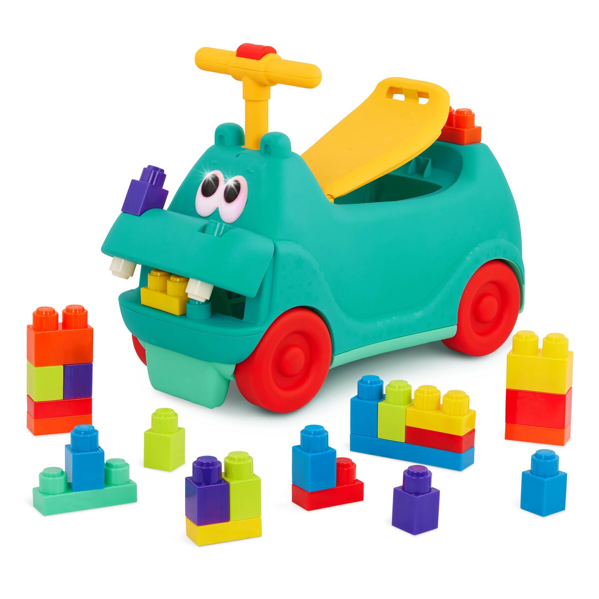 Correpasillos Hippo con luces, sonido y 26 Bloques de construccion Battat 4