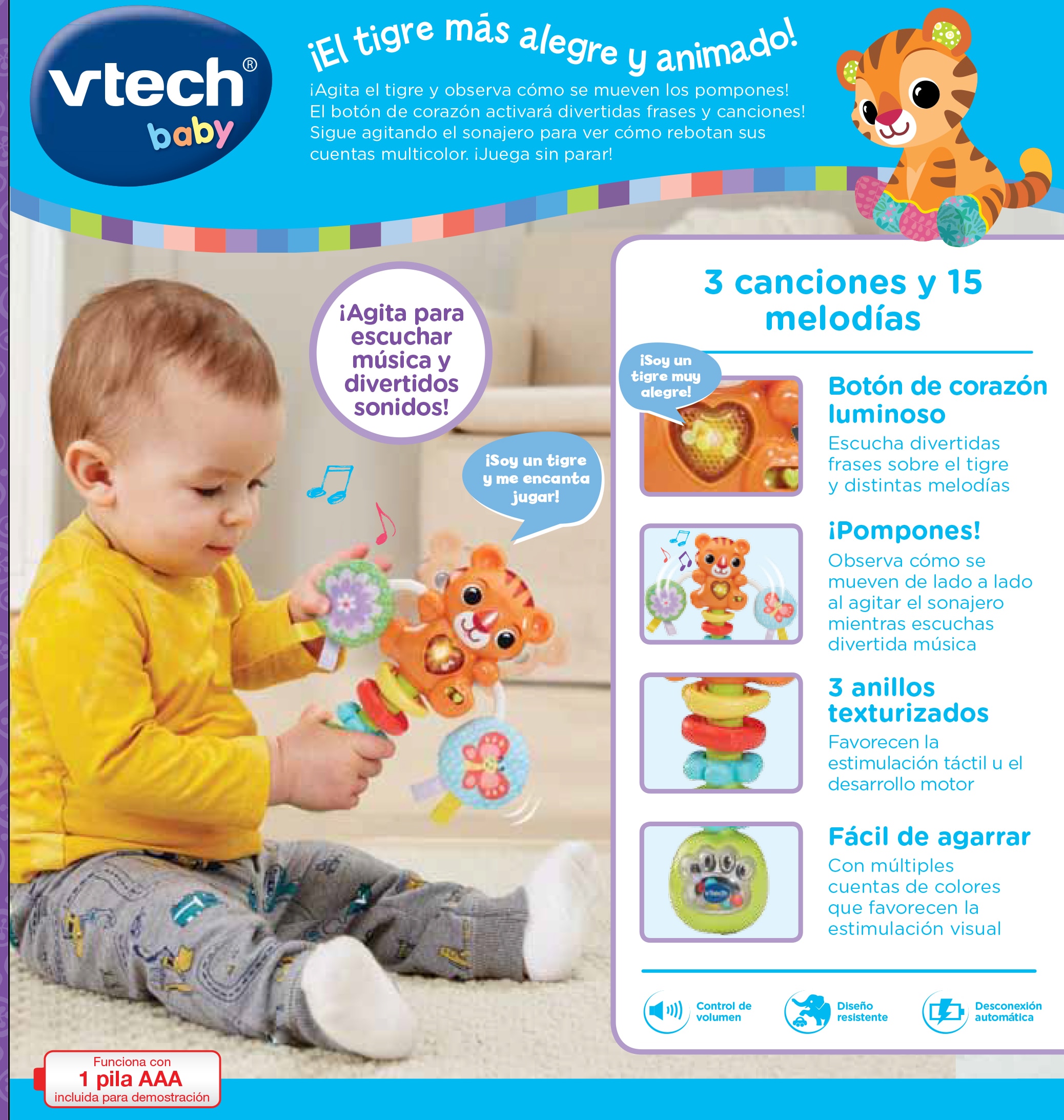 Sonajero musical Baby tigre Vtech 4