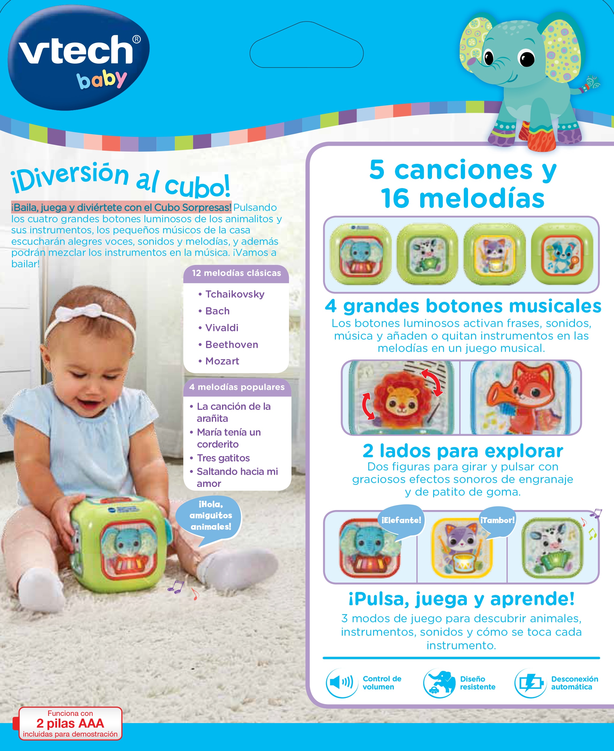 Cubo sorpresas Música y animales Vtech 5