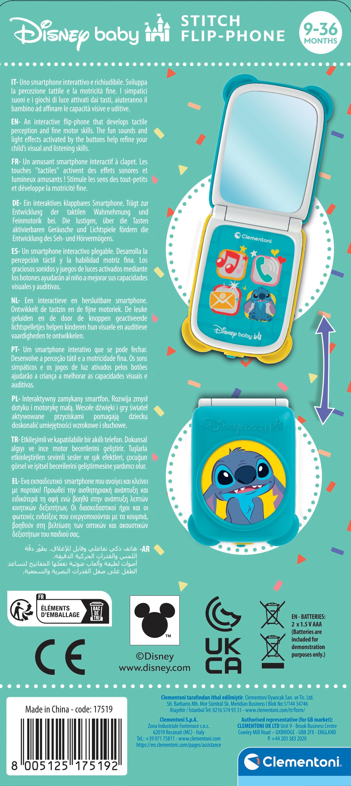 Juguete educativo Flip Phone Stitch Clementoni 3
