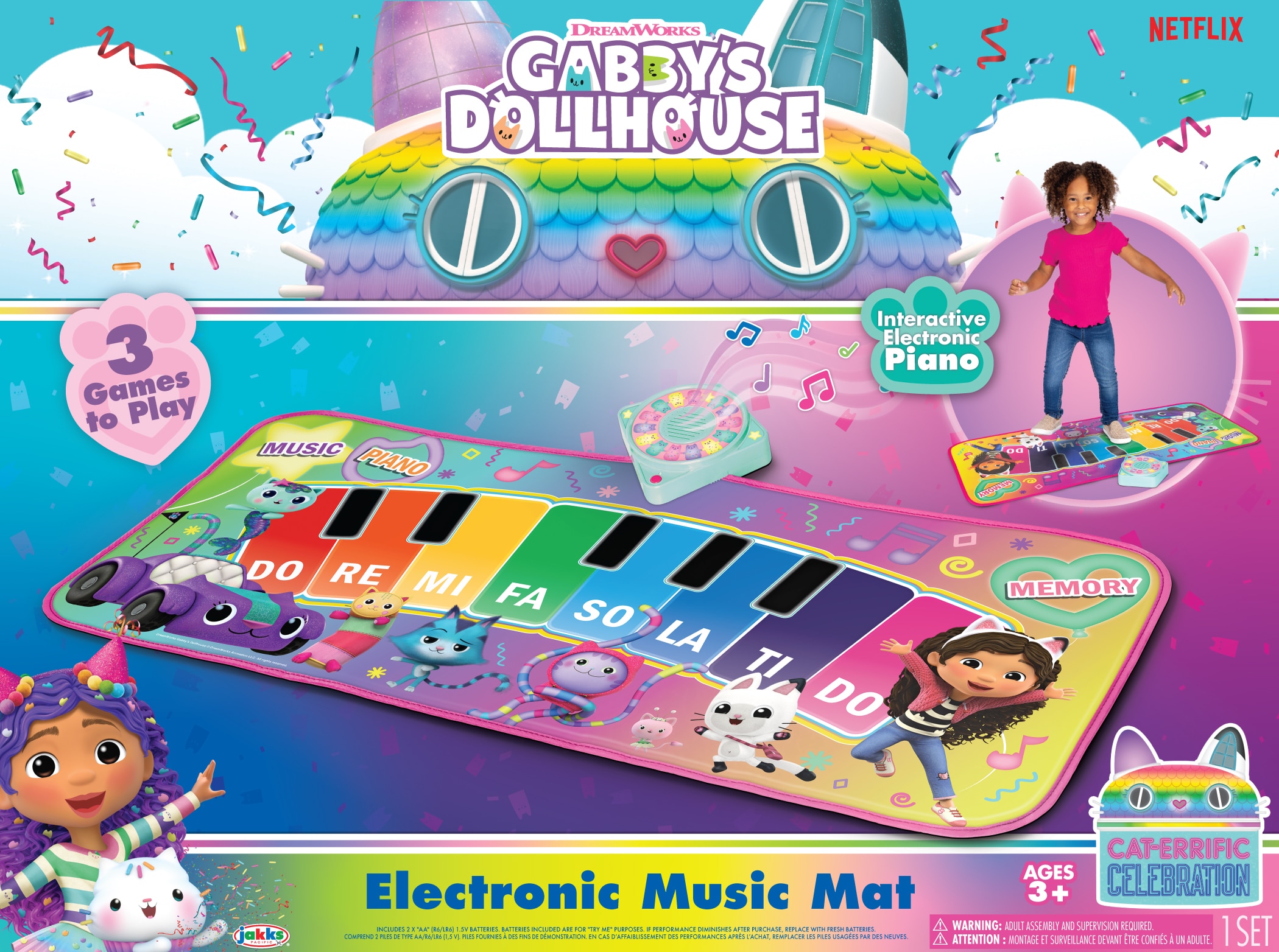 Alfombra Musical Piano Gabby con 3 Modos de Juegos y Sonidos Gabby´s Dollhouse Jakks Pacific 3