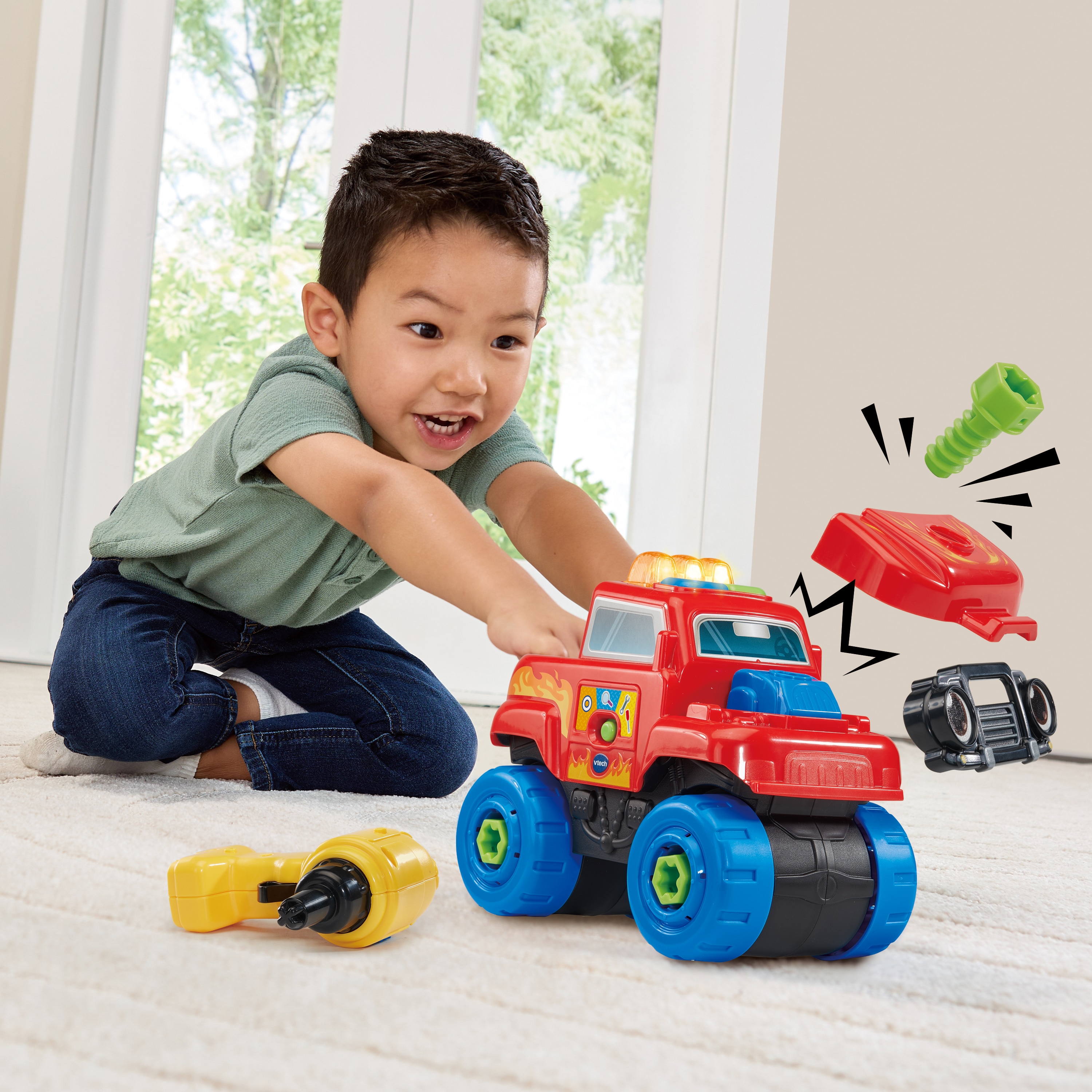 Vehículo Monster Truck repara y construye Vtech 4