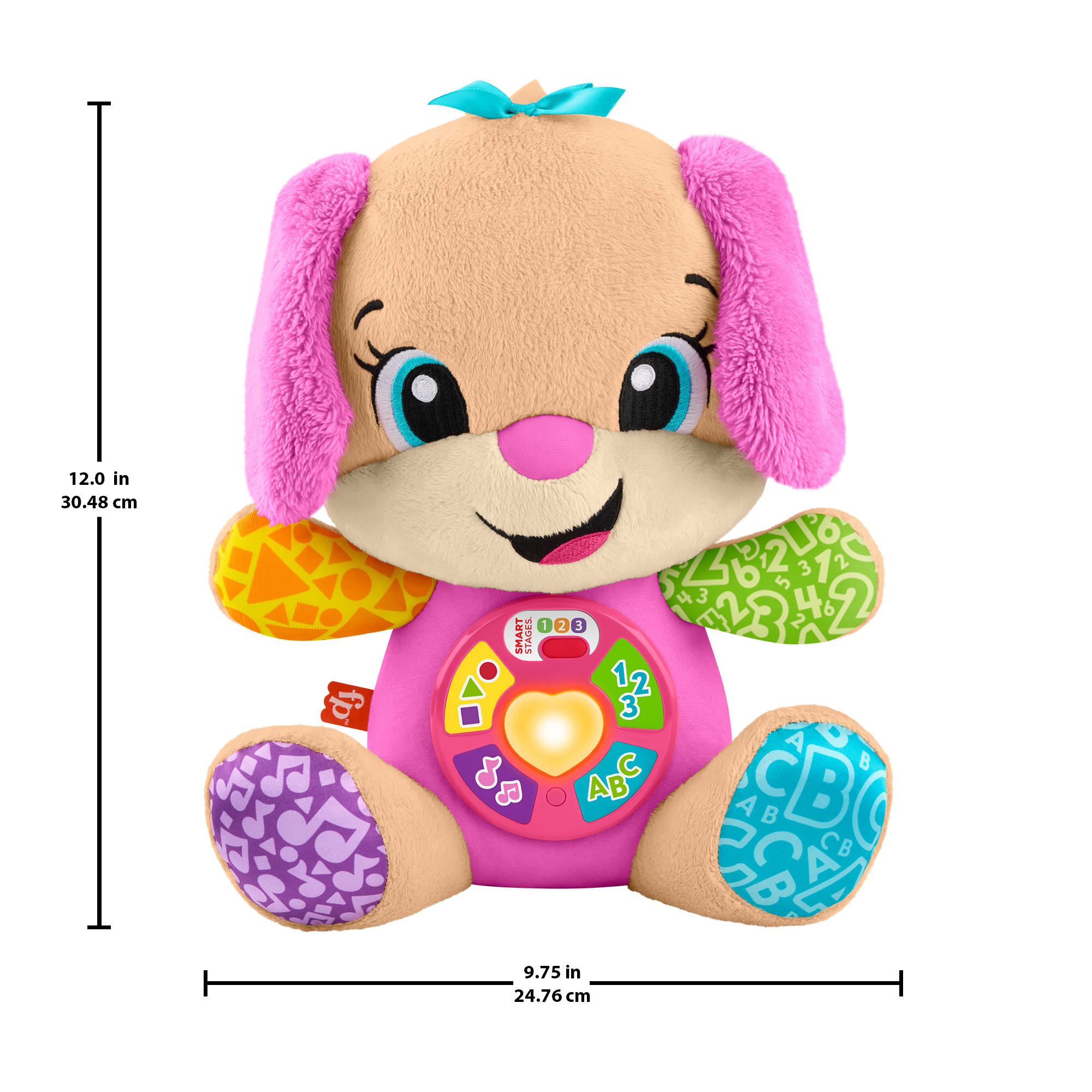 Peluche interactivo Ríe y aprende Peluche perrita Fisher-Price Rosa-6