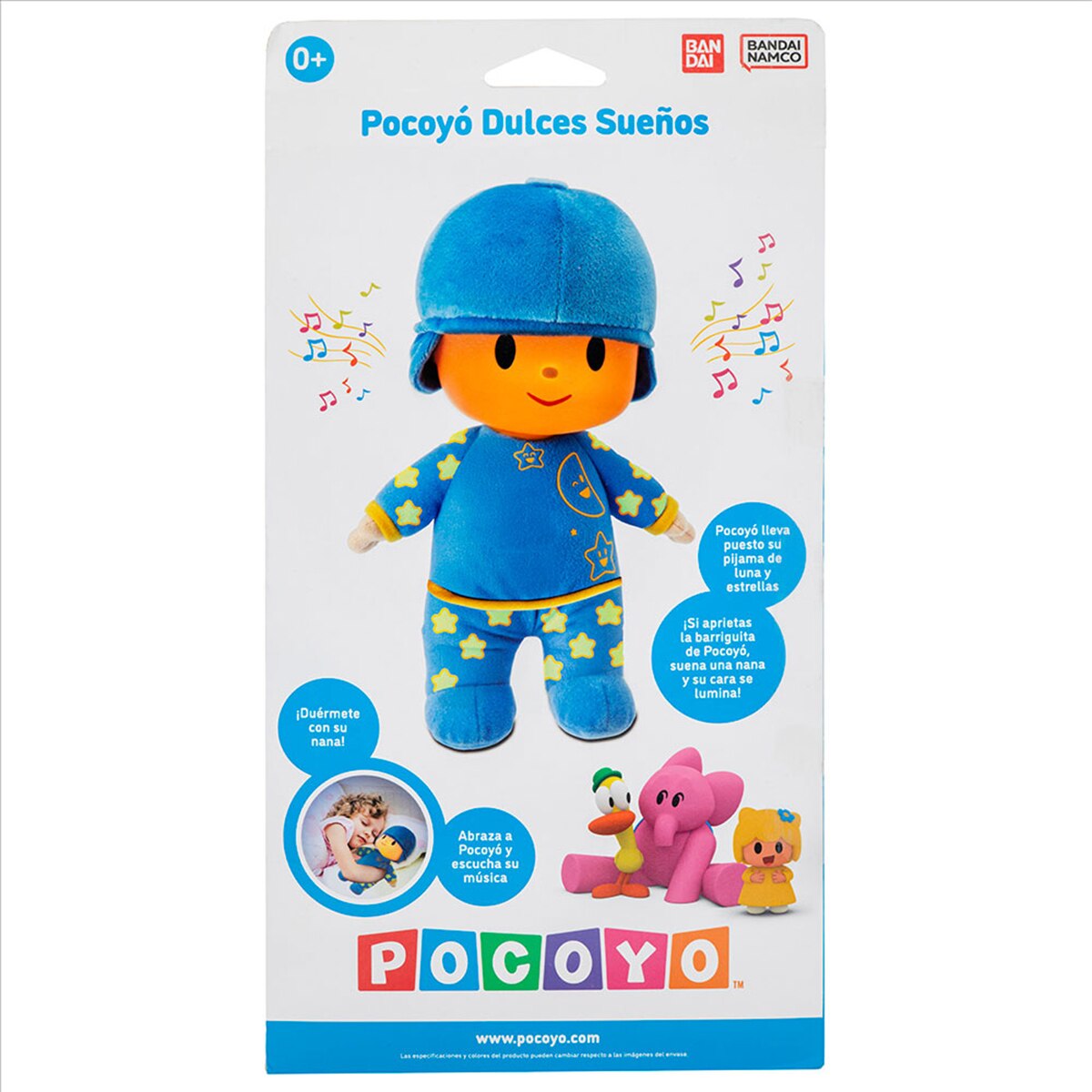 Peluche Pocoyó Dulces Sueños con sonidos Bandai 7