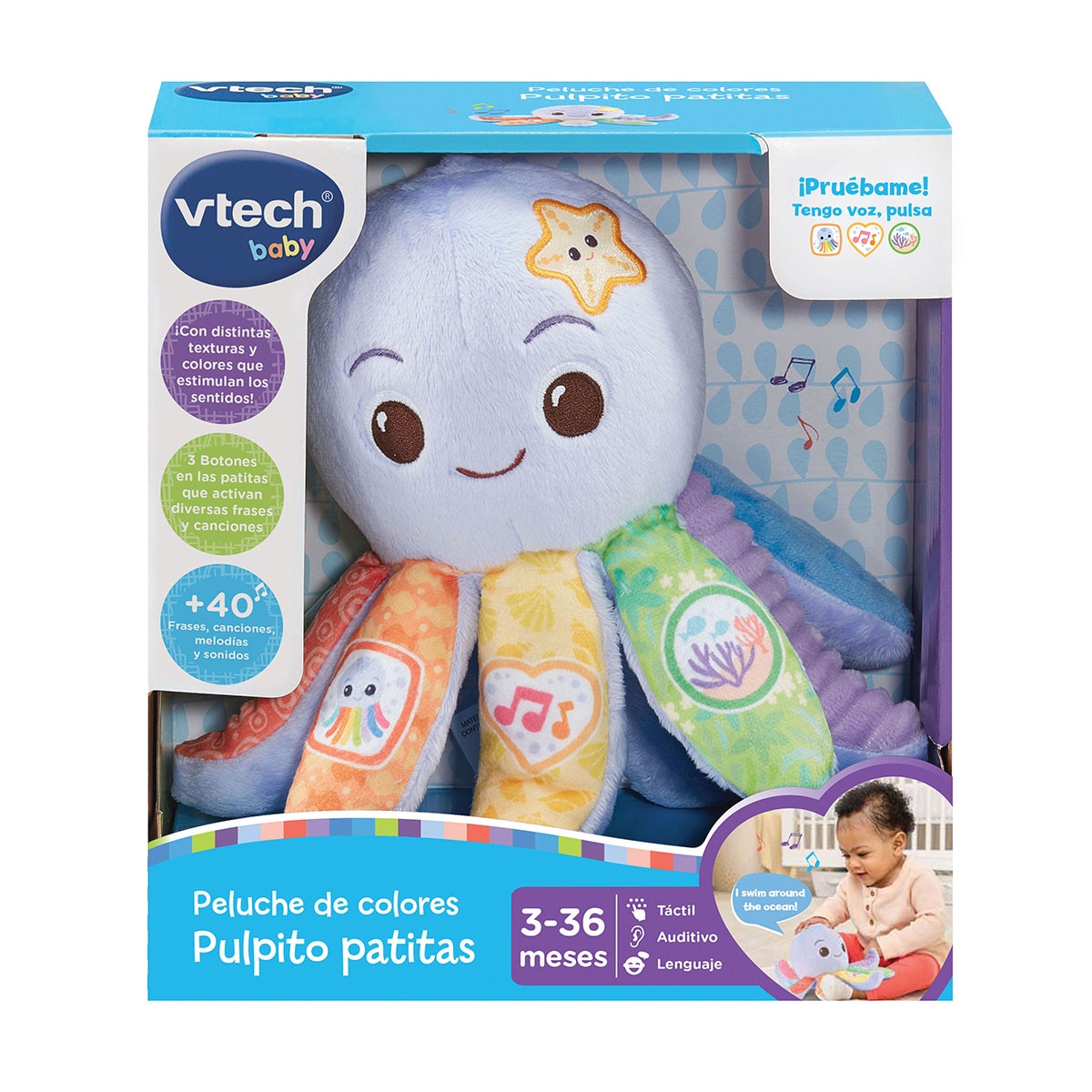 Peluche de colores pulpito patitas Vtech 3