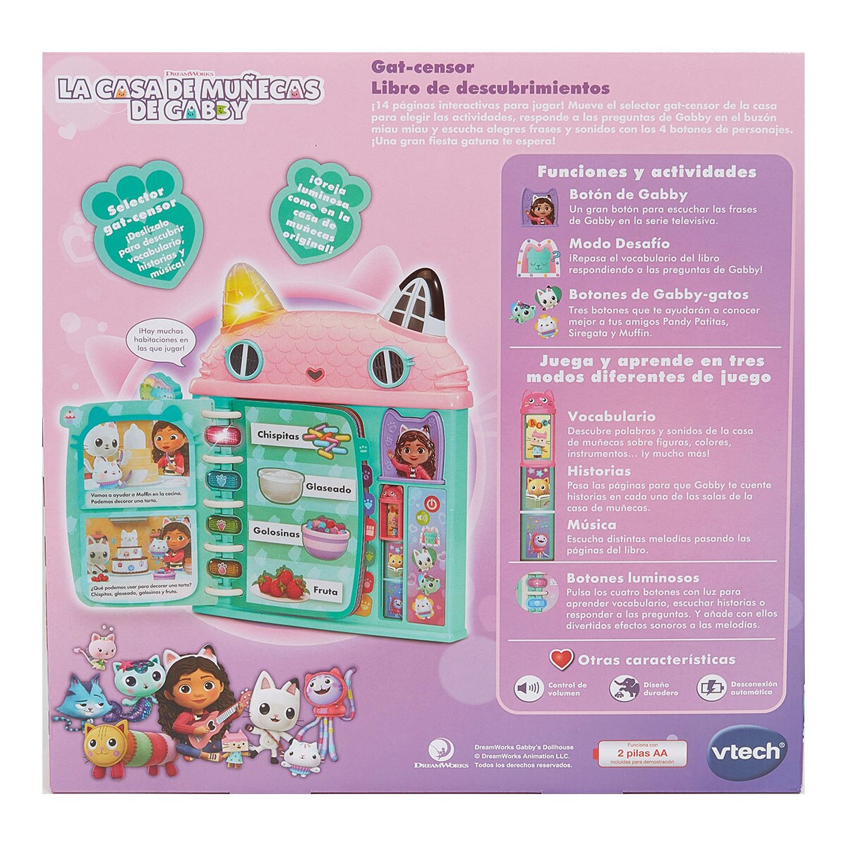 Gat-censor Libro de descubrimientos La casa de muñecas de Gabby's Dollhouse Vtech 4